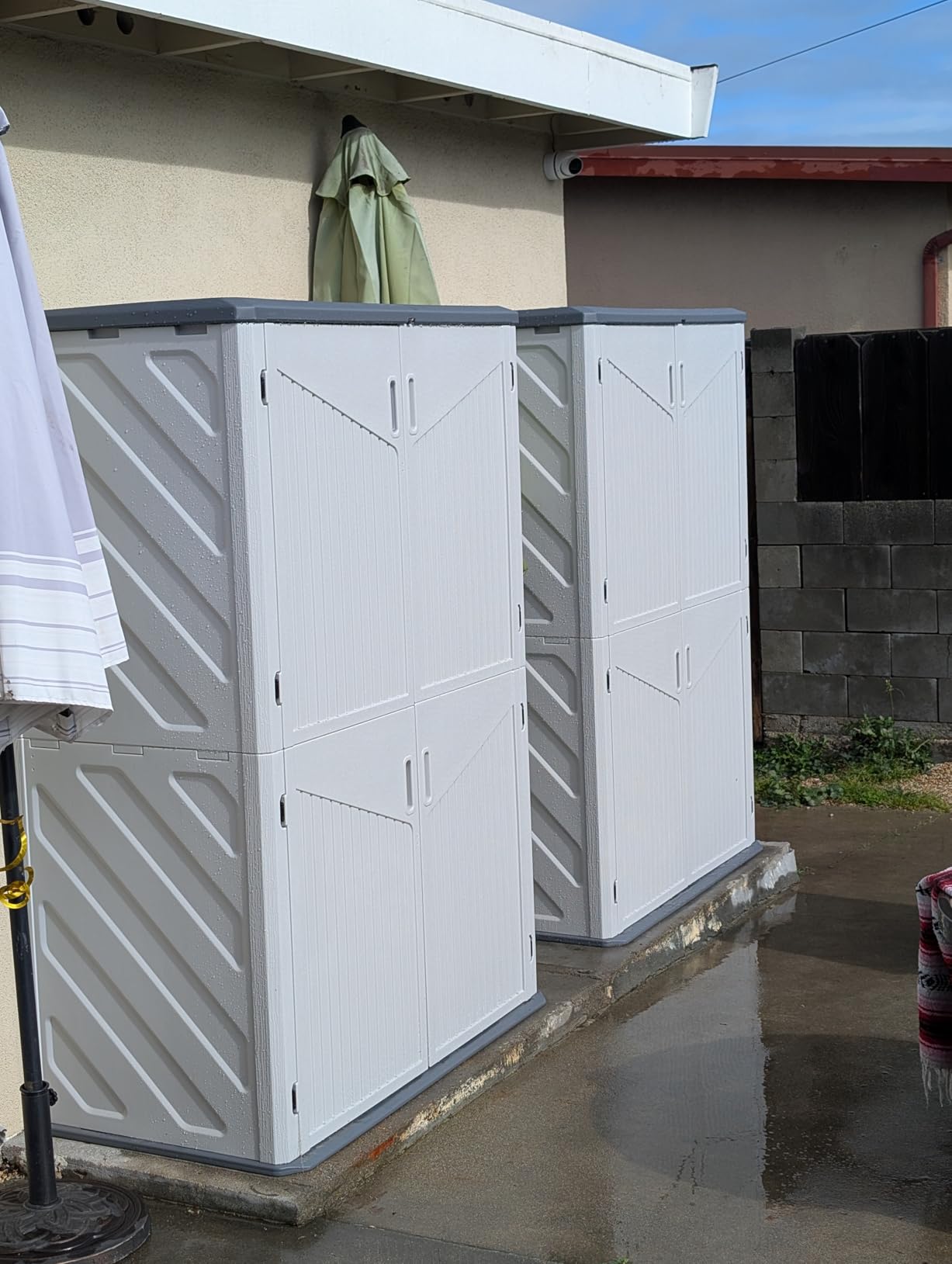 Aoxun Outdoor Storage Shed, 64 Cu.Ft Vertical Storage Sheds Outdoor with Floor, Outdoor Waterproof Storage Cabinet for Garage Storage, Pool Storage, Bike Shed, Garden Shed (White) customer photo 2