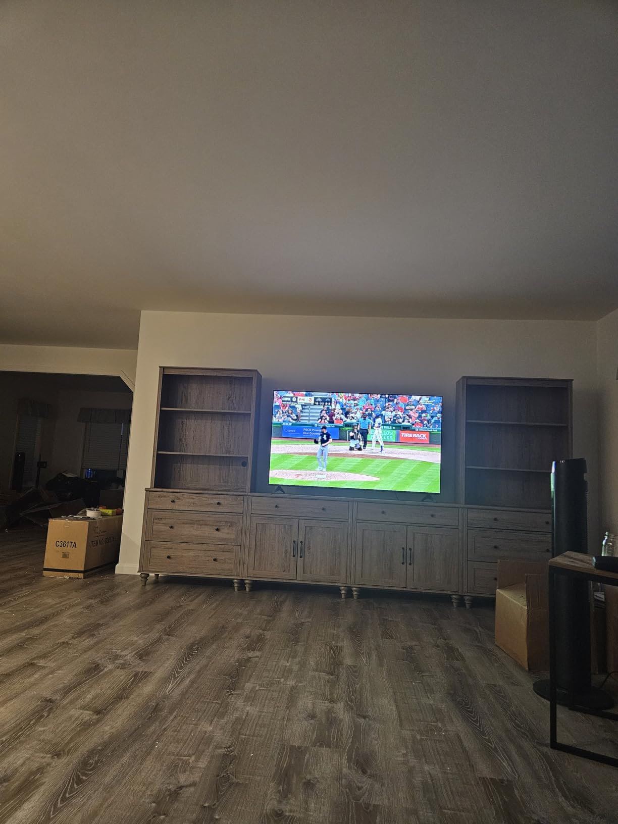 WAMPAT Entertainment Center with Bookshelves for TVs up to 75
