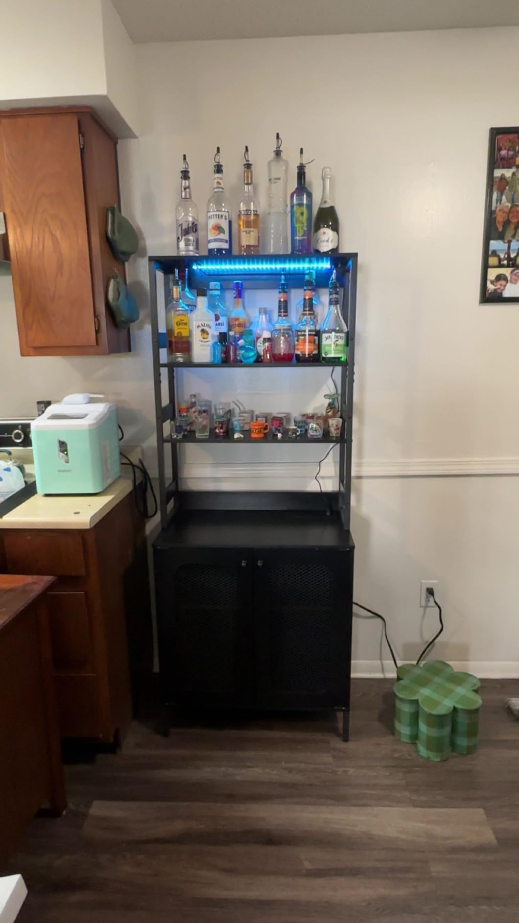 Aheaplus Bar Cabinet with Power Outlets, 67