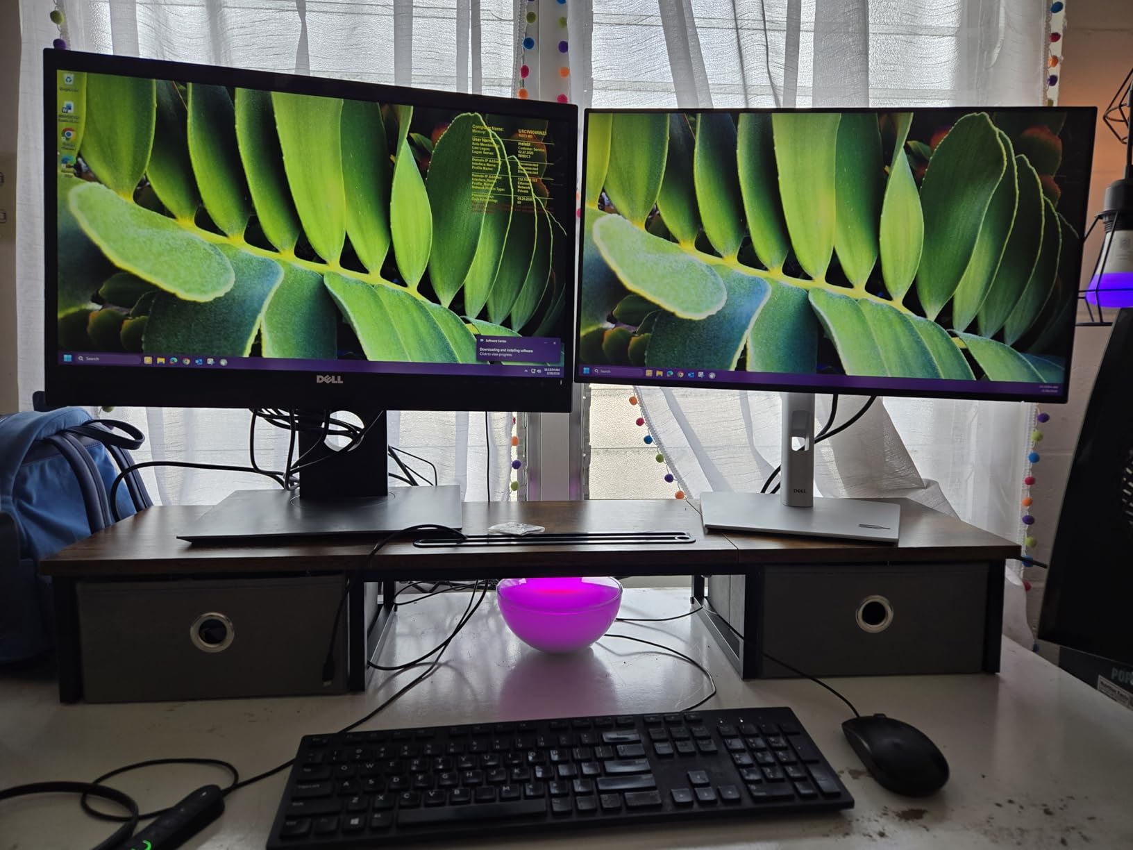 39 Inch Dual Monitor Stand Riser with 2 Drawers - Large White Wooden Computer Stand for 2 Monitors, Ergonomic Desk Organizer with Phone Holder, Desktop Storage for Laptop, Office Supplies, Home Office customer photo 1