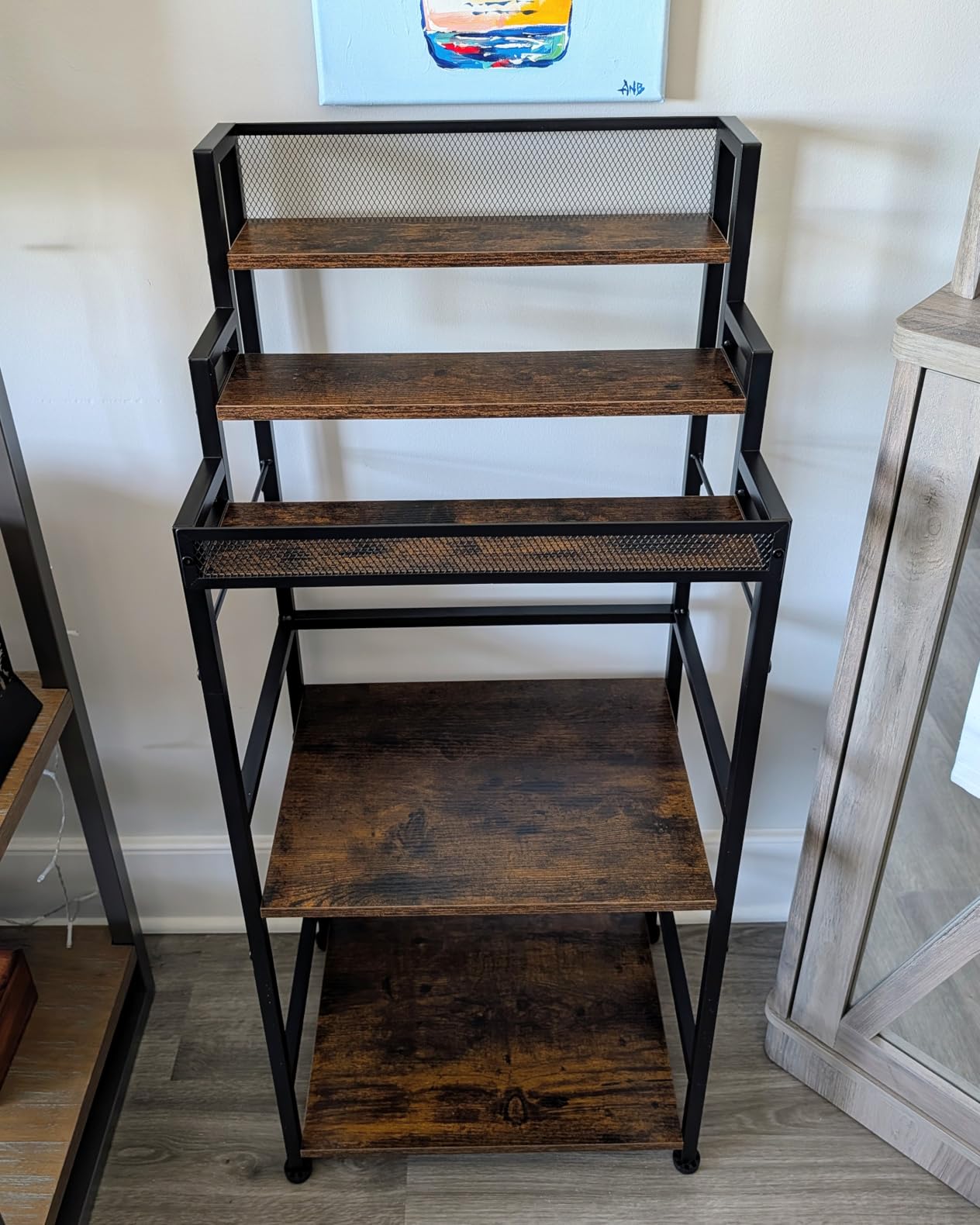 5-Tier Trapezoidal Liquor Cabinet Bar for Home, Stepped Wine Rack Freestanding Floor, Corner Syrup & Whiskey Stand, Large-Capacity Alcohol Bottle Storage Display Shelf Living Room, Patent Pending customer photo 2