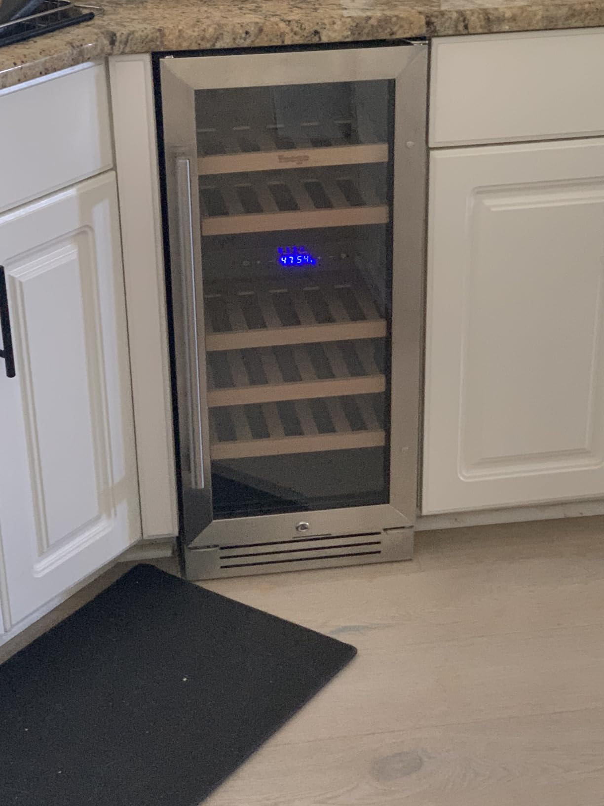 Yeego Wine Fridge Cooler - 15 Inch Dual Zone Wine Fridge Hold 28 Bottles, 40-65°F Wine Refrigerator Glass Door, Built in, Freestanding Under Counter Fridge for Beer Soda Drink Home Bar Office customer photo 2