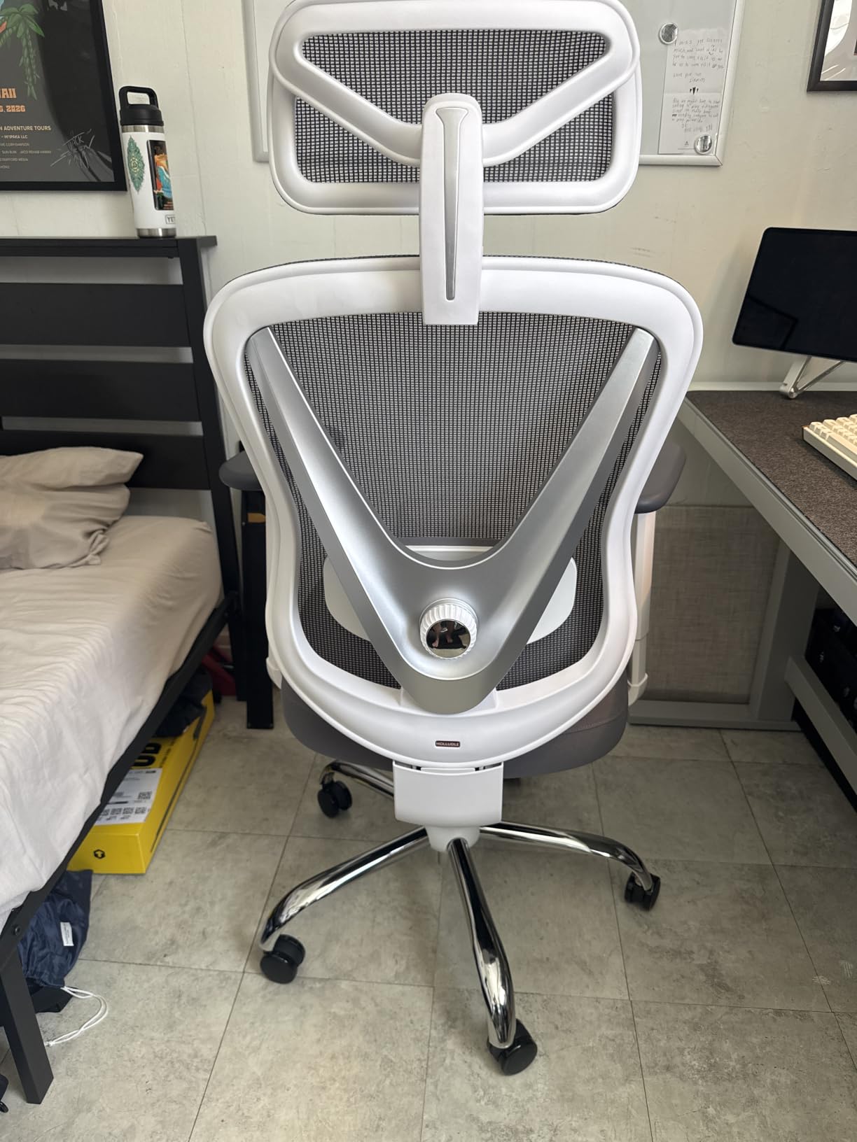 Ergonomic Mesh Office Chair - 3D Adjustable Lumbar Support & 3D Armrests, V-Shaped Back, Adjustable Desk Chair for Office & Home, White customer photo 2
