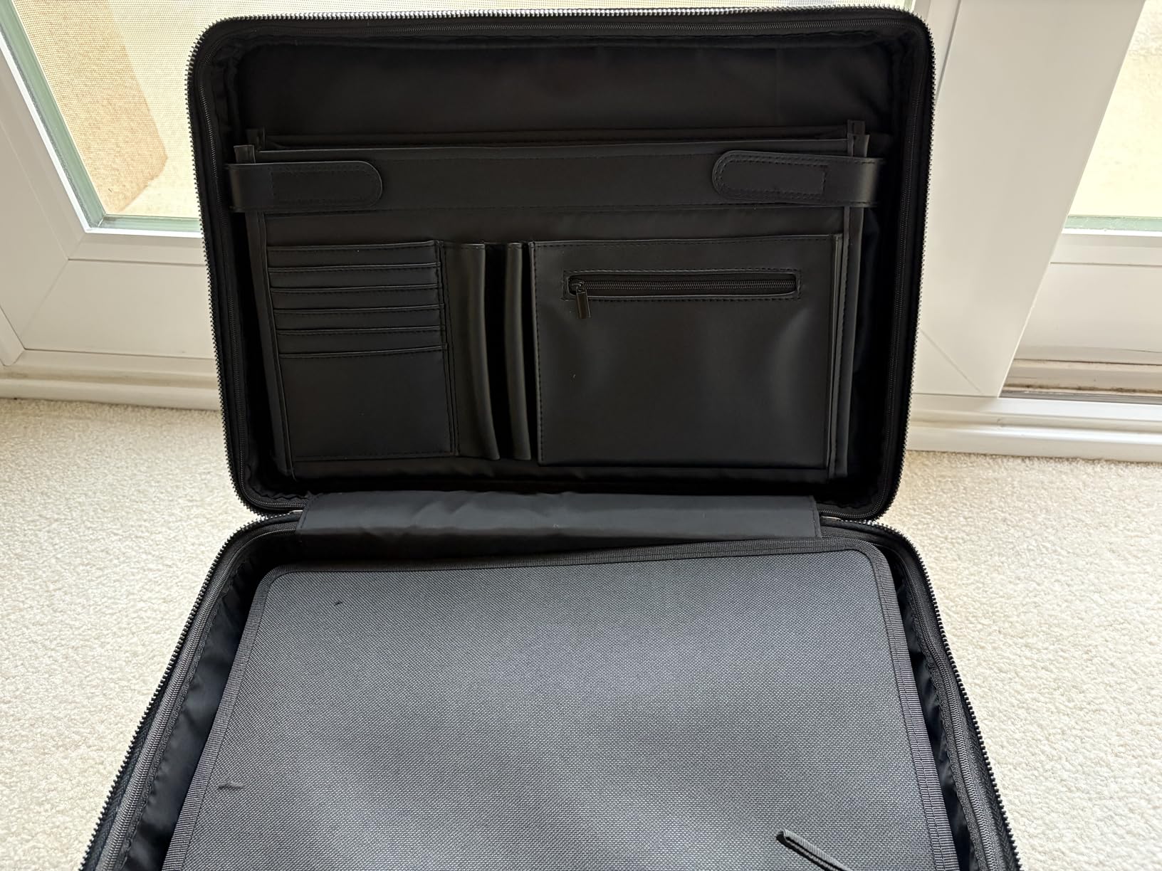 Fireproof Document Box with Fireproof Zipper, Hard Inner Shell Fireproof Document Bag with Lock, Fireproof Water Resistant Important Document Organizer 16 inch Laptop File Briefcase (Black) customer photo 1