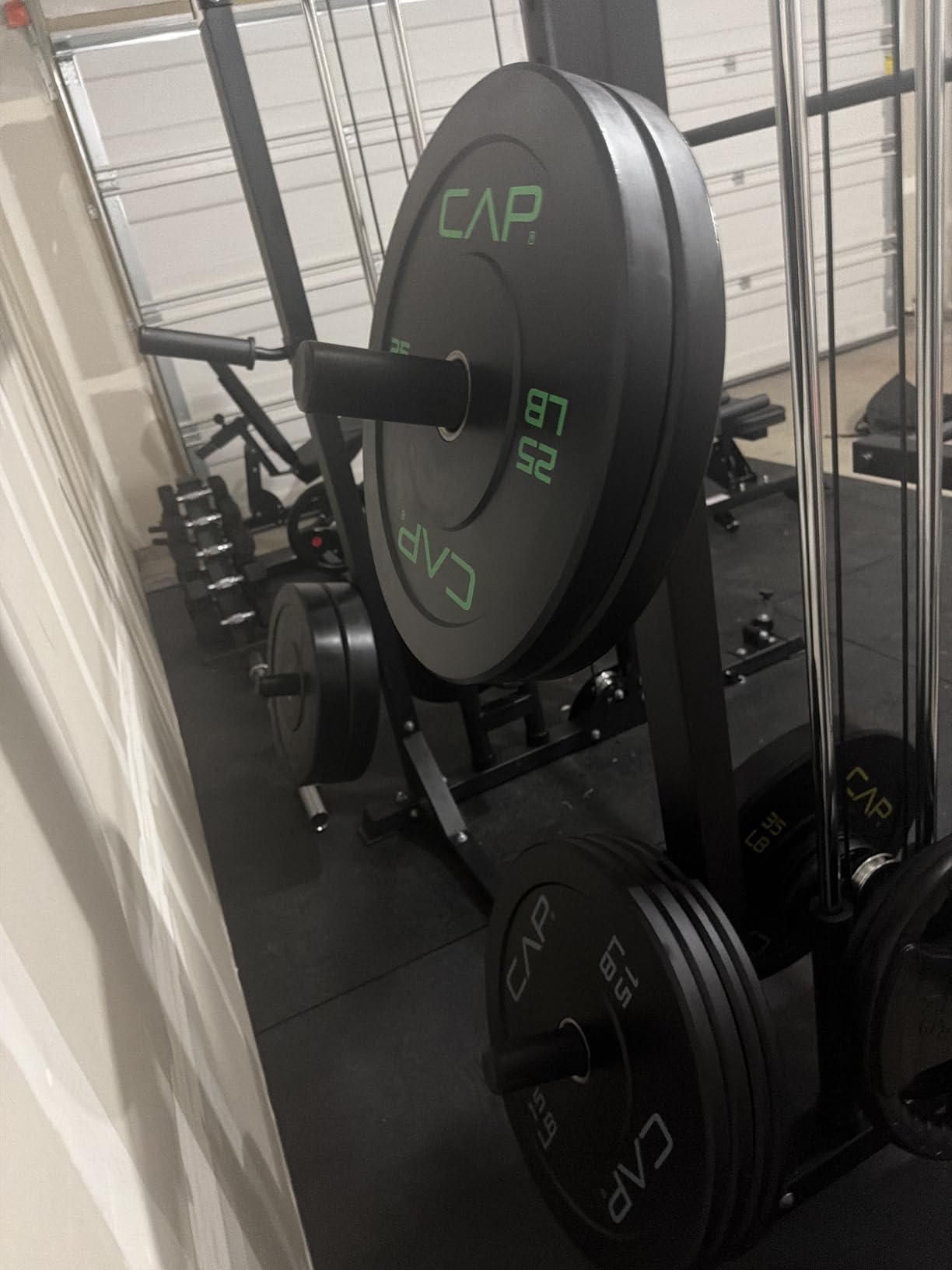 CAP 2-inch Olympic Bumper Plate Weight Set | 100-370 lbs | Multiple Colors | Storage Rack Optional customer photo 2