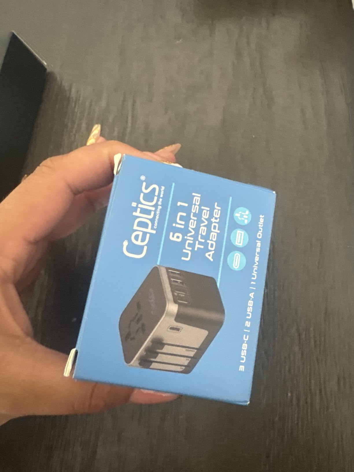 Ceptics 30W Universal Travel Adapter - 2 USB-A + 3 USB-C, 6 in 1 Design | Universal Power Adapter with 30W USB-C, Type A, C, G, I Plugs for USA, EU, UK, AU & more, Universal socket, 8A Fuse Protected customer photo 2