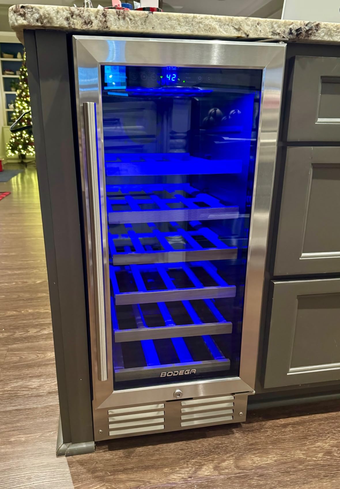 BODEGA 24 Inch Dual Zone Wine Cooler - 46 Bottle - Dual Zone Built-in or Freestanding Fridge with Stainless Steel Handle for Home, Kitchen, Bar or Office customer photo 1