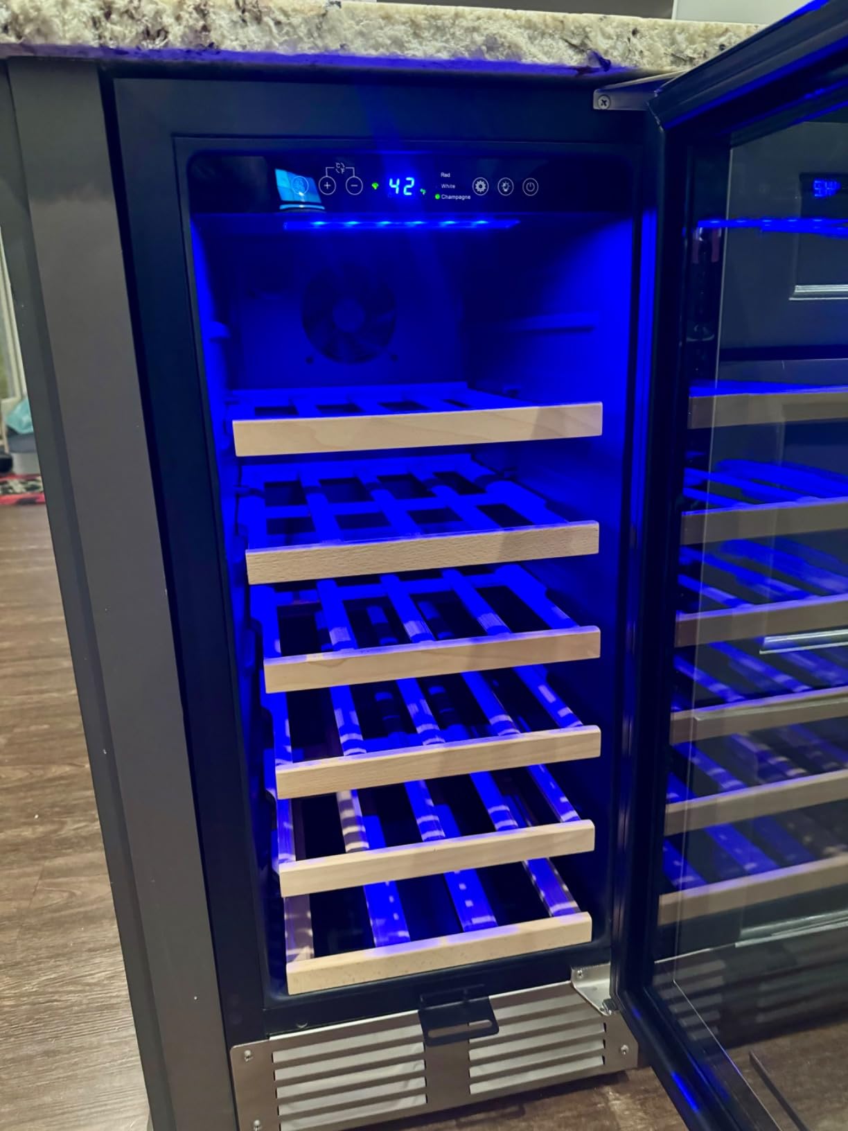 BODEGA 24 Inch Dual Zone Wine Cooler - 46 Bottle - Dual Zone Built-in or Freestanding Fridge with Stainless Steel Handle for Home, Kitchen, Bar or Office customer photo 2