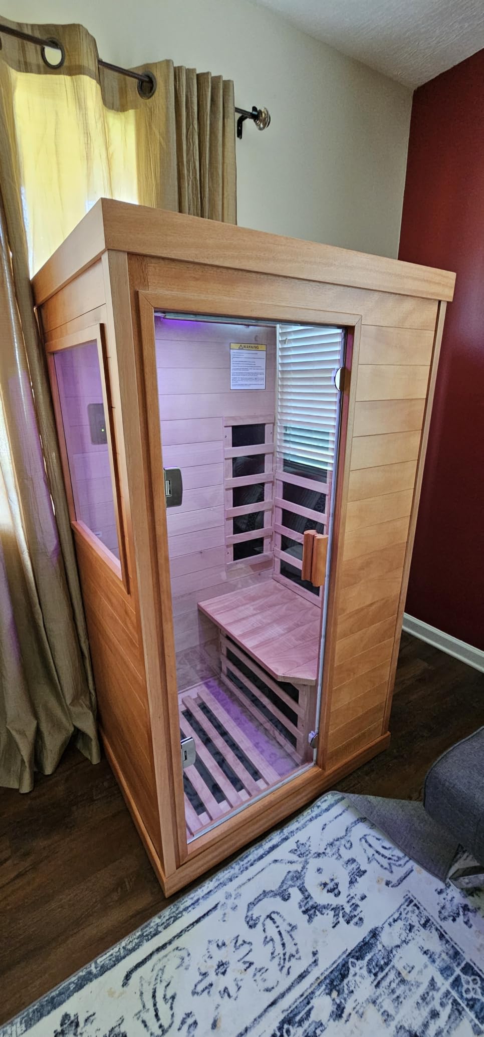 OUTEXER Far Infrared Sauna 120V 20A for 2 Person Indoor Canadian Hemlock | Home Sauna Spa Room Low-EMF Wood 1920W with Oxygen Bar 47.2 * 35.4 * 74.8Inch customer photo 1