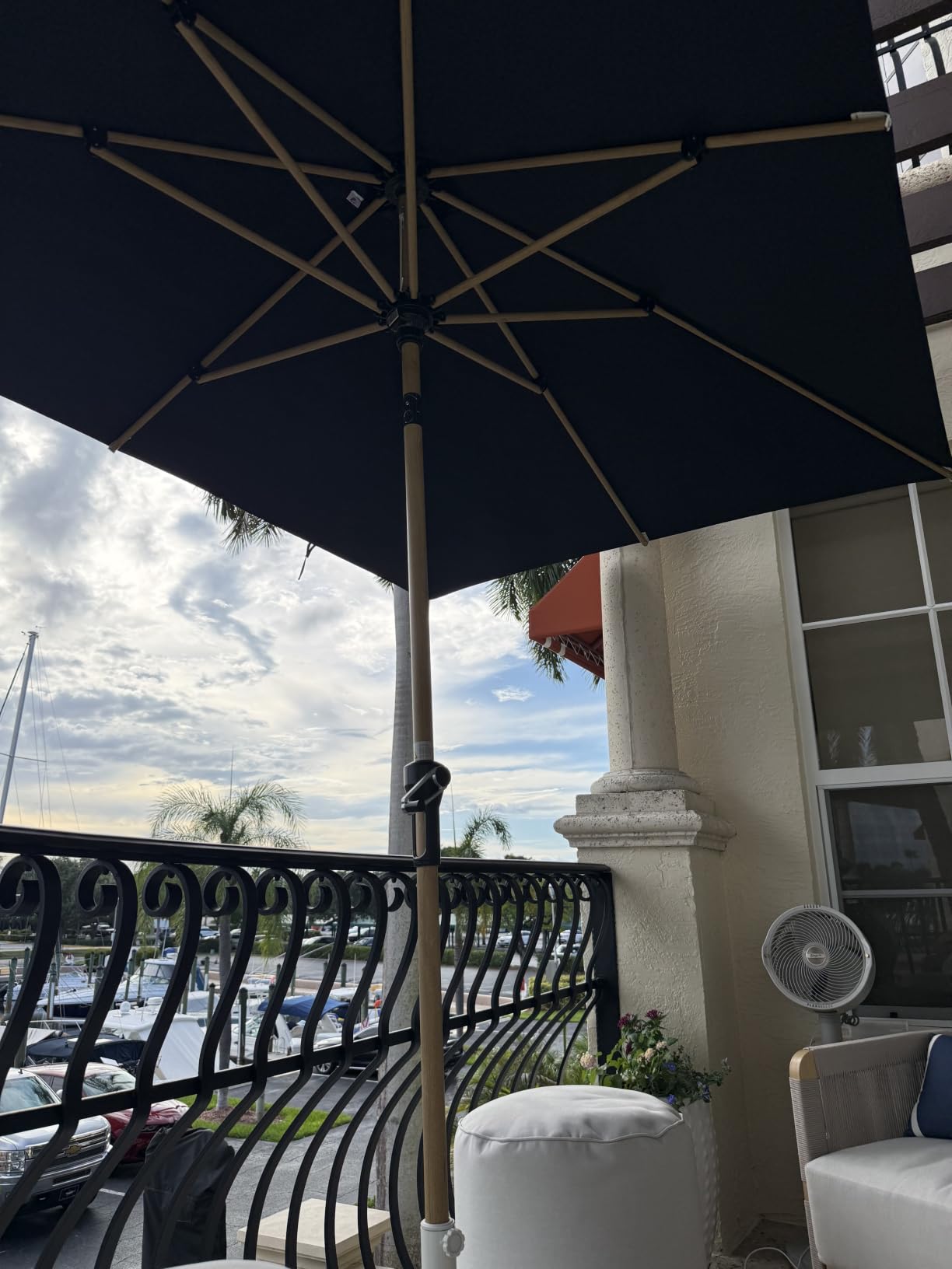 PURPLE LEAF Patio Umbrella 10Ft Market Table Round Push Button Tilt, Beige | Wind stability, 8 Reinforced ribs, Long-lasting durability, UV Protection, Fade resistance, Adjustable shade, Smooth operation customer photo 2