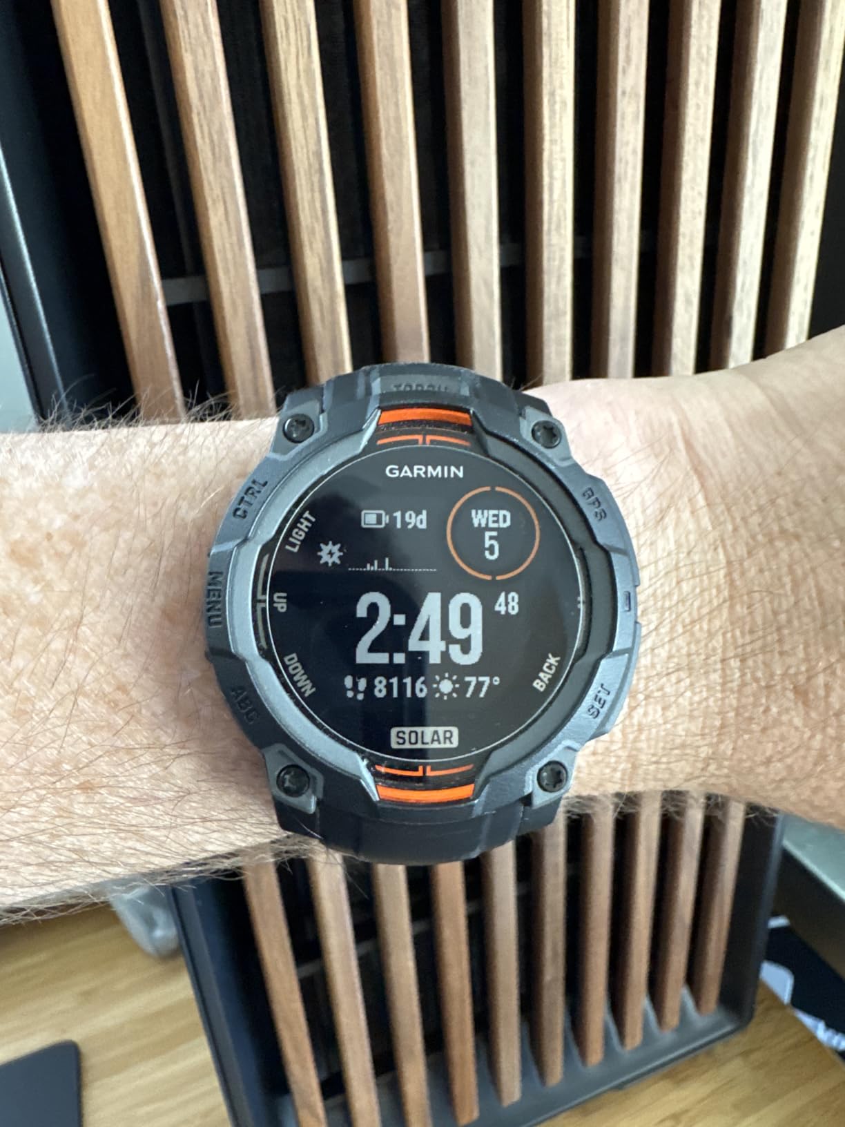 Garmin Instinct® 3 Solar, Rugged GPS Smartwatch, 45mm, Black | Solar Charging, Rugged Design, Metal-Reinforced Bezel, 24/7 Health Monitoring, Built-In Flashlight customer photo 2