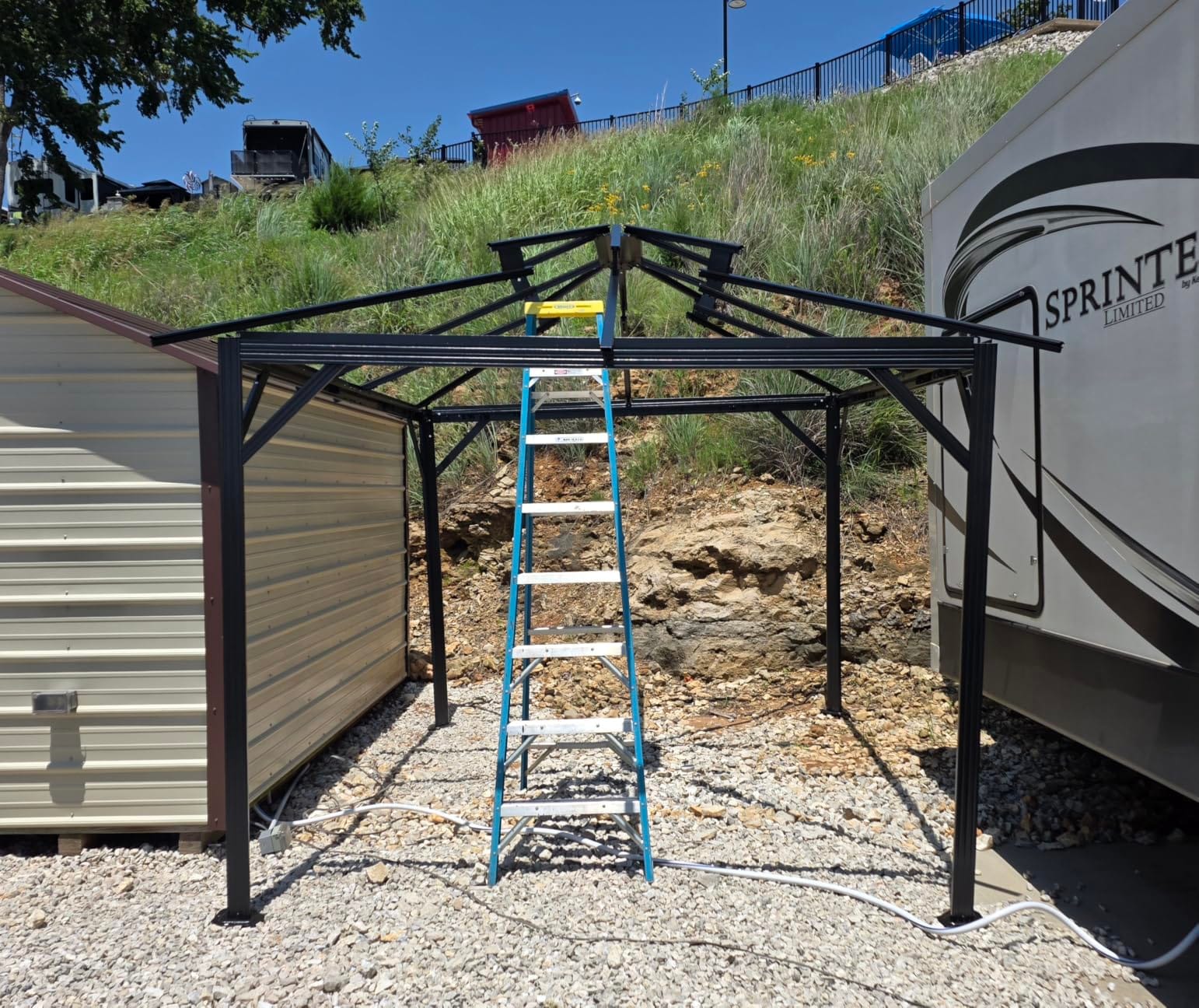 Aoxun 12'x10' Hardtop Gazebo with Polycarbonate Double Roof, Gray customer photo 1