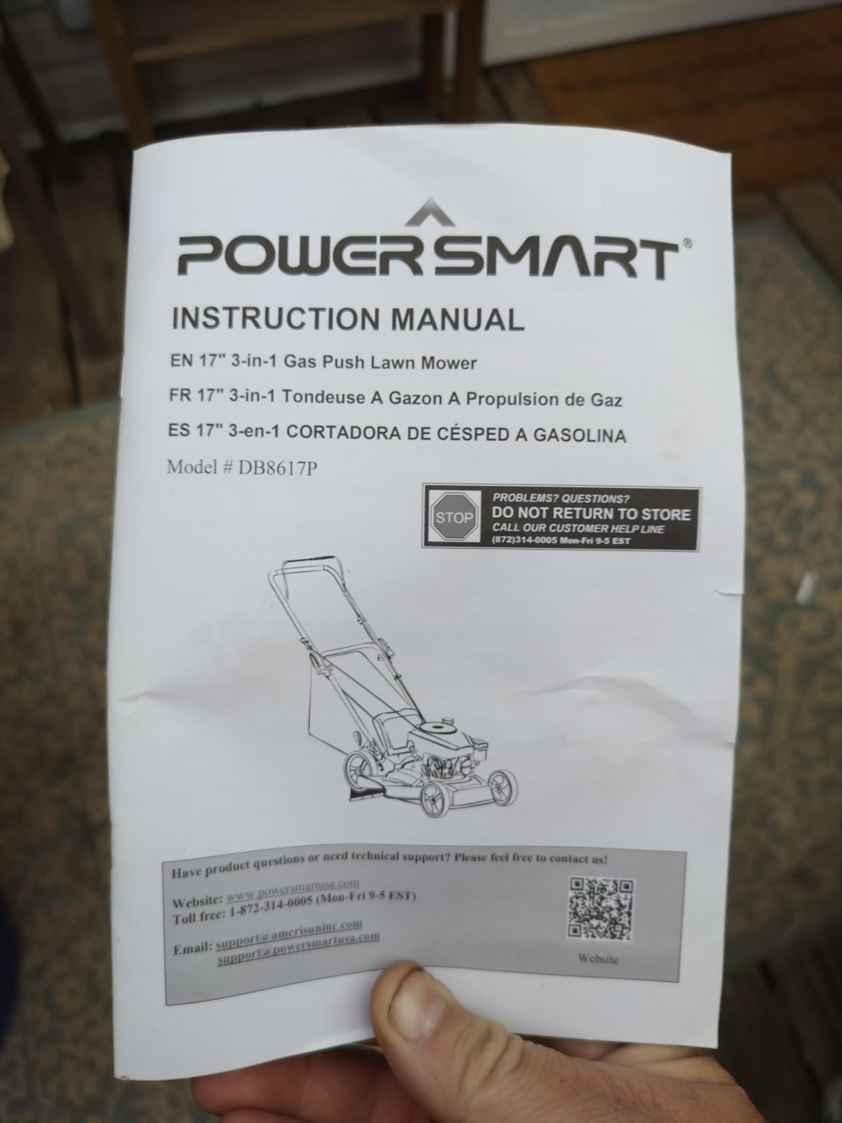 PowerSmart 22 in. 170cc Self Propelled Gas Lawn Mower Rear-Wheel-Drive, 3-in-1 Mulch/Bag/Rear Discharge, Steel Deck, 6 Height Adjustment customer photo 2