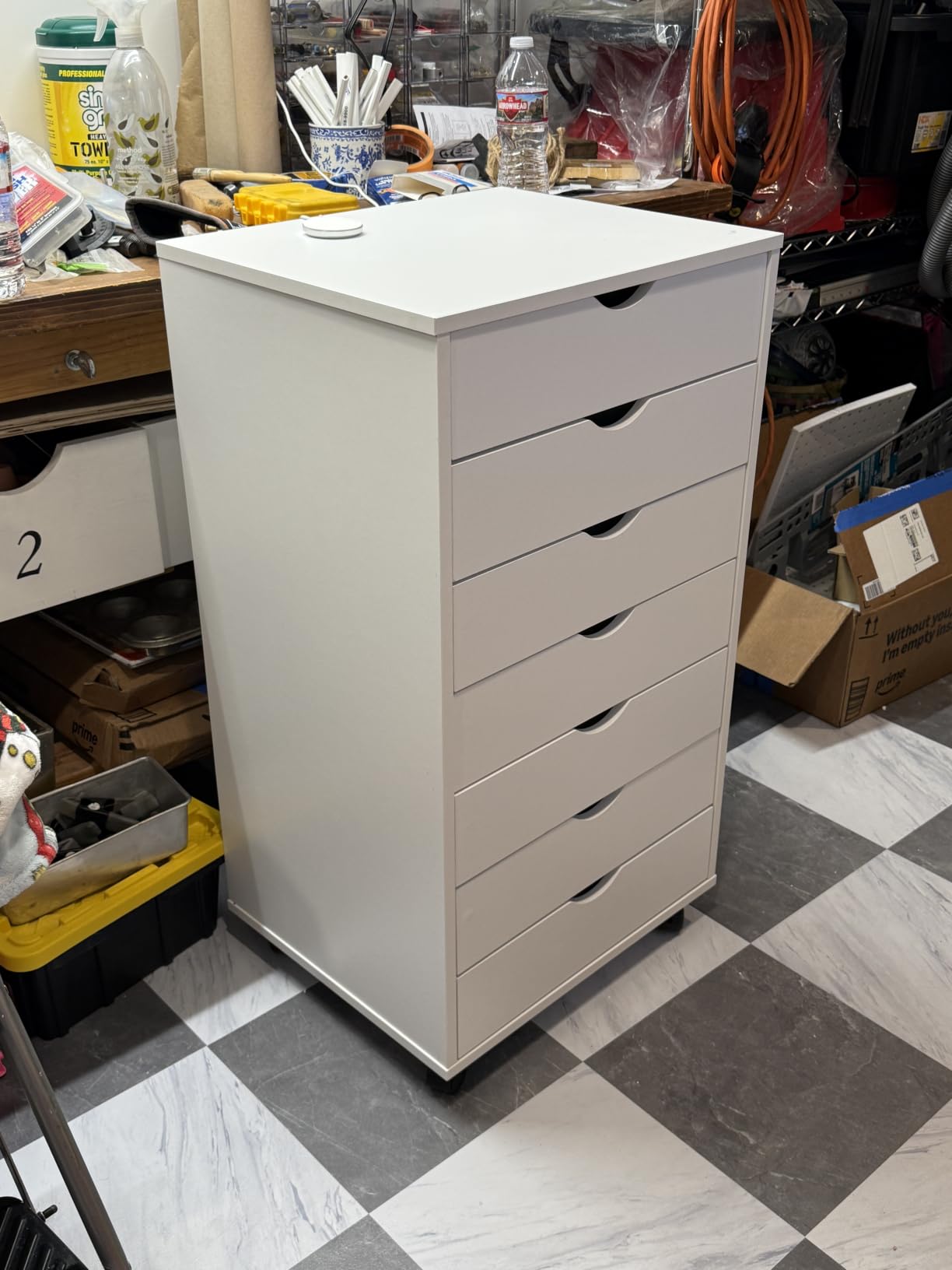 OLIXIS 5 Drawer File Cabinet on Wheels, Printer Stand | Fits Under Desks, Wood Storage Organization Holds Printer, Office Supplies, For Home Office Use, White customer photo 2