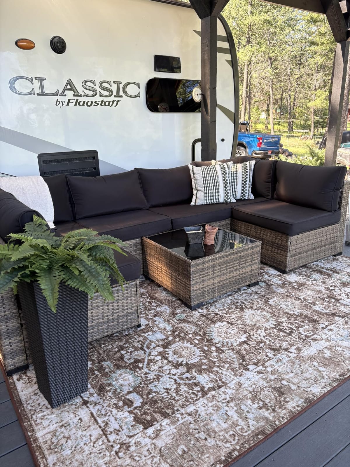 Aoxun Patio Furniture Sets, 7-Piece Outdoor Furniture with Thick Cushions, Wicker Conversation Set Sectional Sofa for Backyard, Poolside, Garden customer photo 2