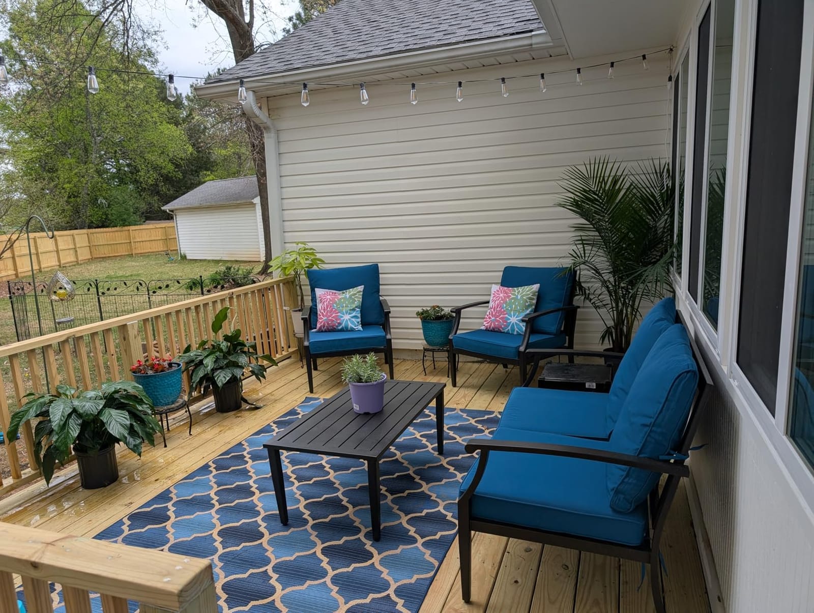 4-Piece Patio Furniture Set, Wider Outdoor Metal Seating Sofa with High Back & Loveseat, Coffee Table, All Weather Metal Conversation Set for Backyard, Poolside, Deck-Beige customer photo 1