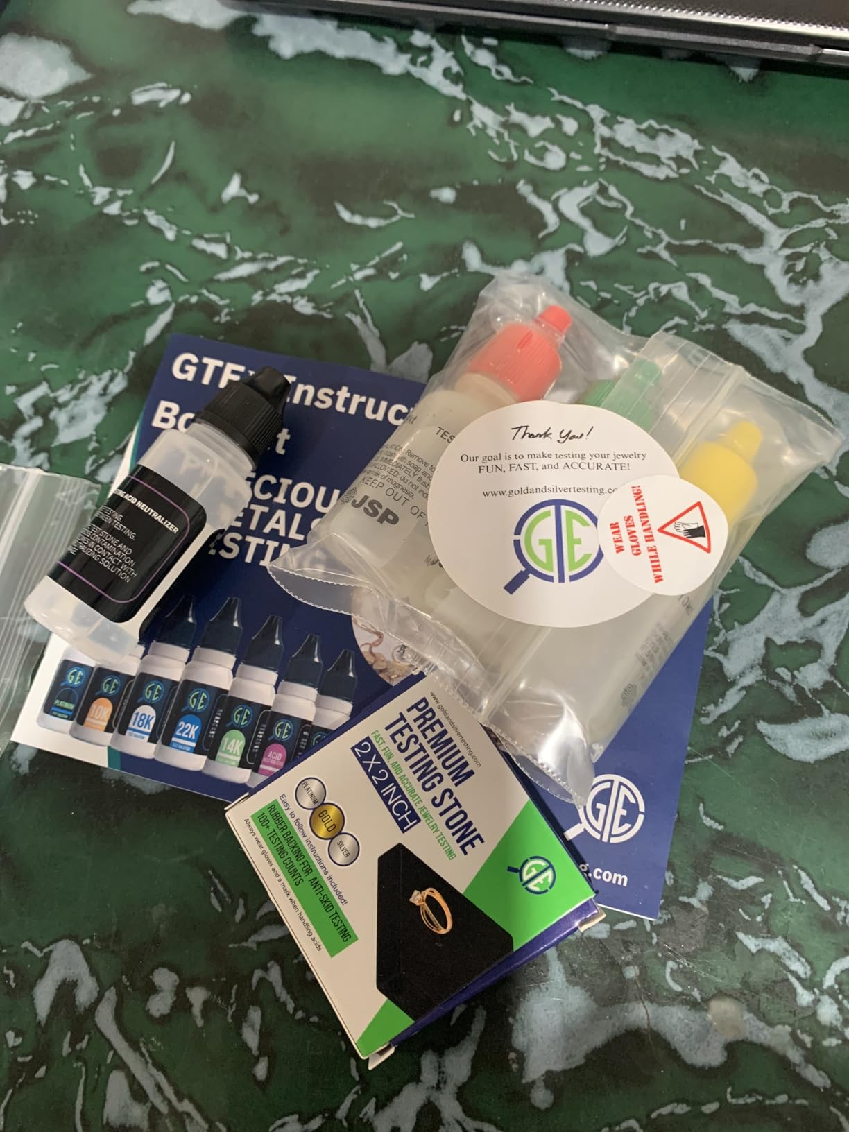 Gemtone Gold Testing Kit, 10K 14K 18K Testing Solutions with Stone, Professional Jewelry Purity Test Set, USA customer photo 2