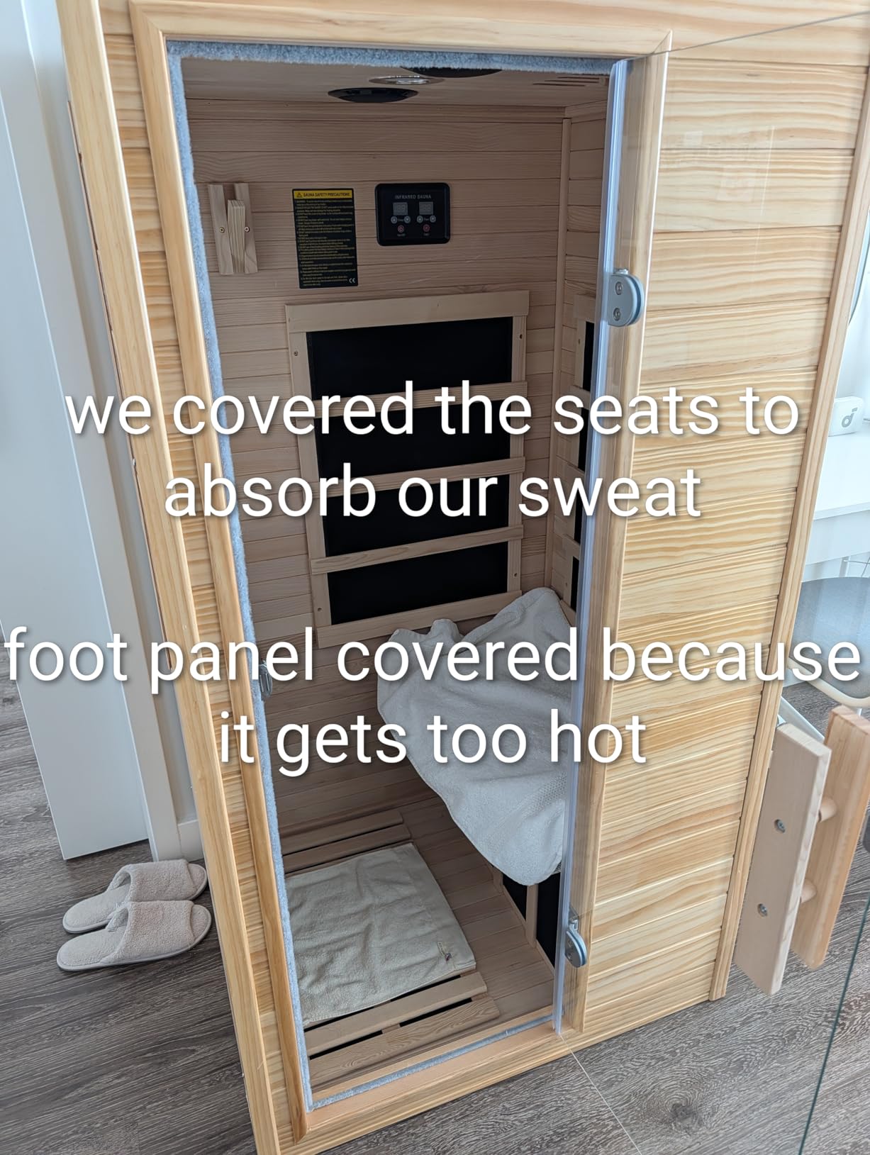 Far Infrared Sauna for 1 Person - 1050W Fast Heating, Canadian Hemlock Wood Home Sauna with Bluetooth Speaker, Chromotherapy & Oxygen Ionizer Easy Assembly Indoor Sauna customer photo 1