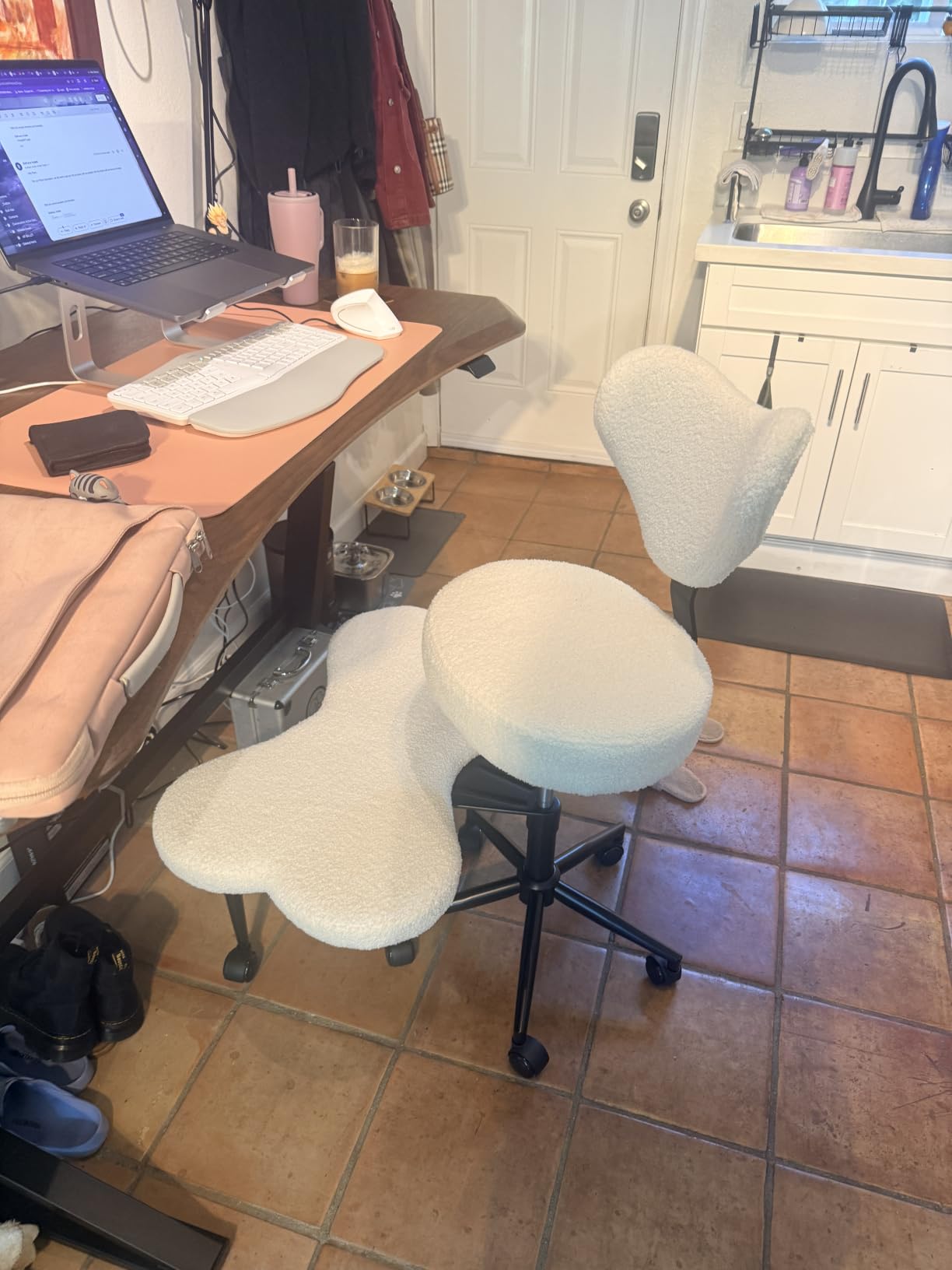 Pinmoco Ergonomic Cross Legged Chair, 360 Degree Swivel Meditation Seat, Lumbar Support | Cross-Legged ADHD Chair with 360 Swivel, Lumbar Support, Plush Teddy - The All-in-One Meditation and Office Seat customer photo 2