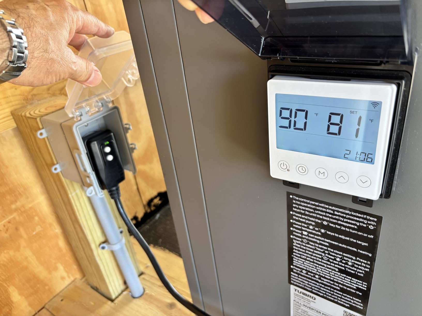 TURBRO 33,000 BTU Inverter Swimming Pool Heat Pump, Up to 10,000 Gallons | Heating and Cooling, Up to 15.8 COP, 110-120V, WiFi Control Electric Pool Heater for Above and Inground Pools, Beluga B33V customer photo 2