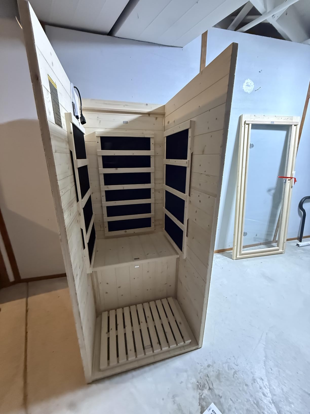 Albott 4 Person Infrared Sauna with 7-Color Light Therapy, Low EMF 2145W | Infrared Saunas for Home, Canadian Hemlock Wood Dry Sauna with 10 Carbon Panels, Ambient Light Strips & Bluetooth, 110V/20A customer photo 1