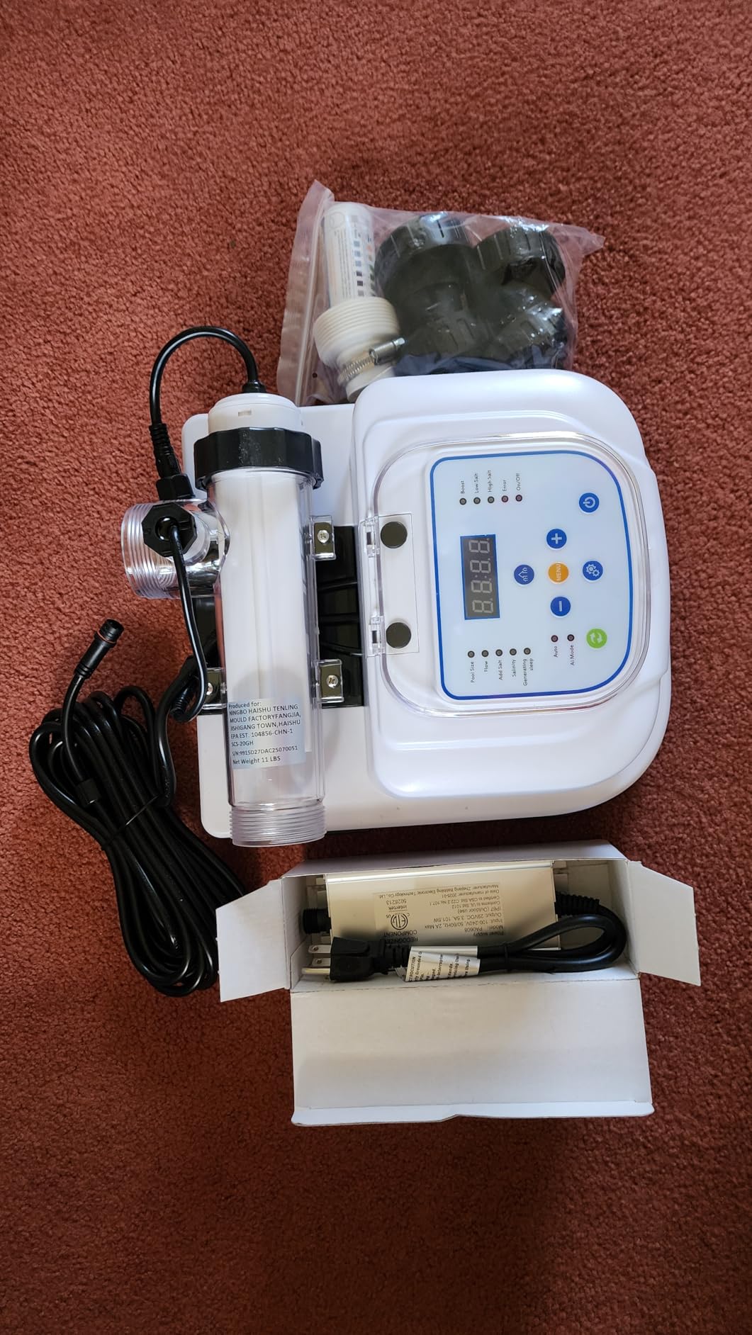 Saltwater Chlorinator System for Above Ground Pools up to 15,000 Gallons | Test Strip Included, Self-Cleaning Saltwater Pool Chlorinator Generator customer photo 1