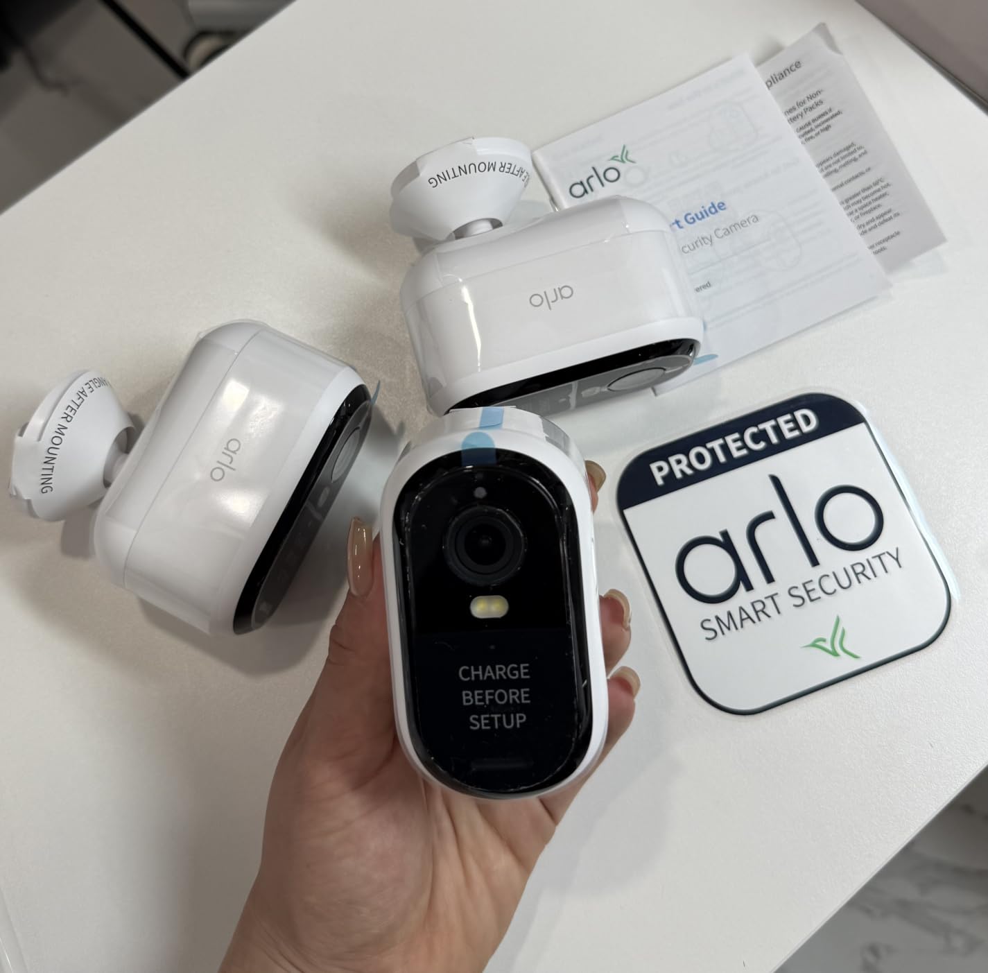 Security Cameras Wireless Outdoor - Arlo Essential Battery 2K (3rd Gen, Latest Version), Color Night Vision, Two-Way Audio, Home Security, Person/Package/Vehicle/Animal Detection, White - 3-Pack customer photo 2