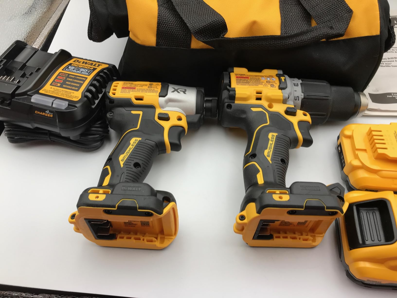 DEWALT 20V MAX XR Impact Driver and Hammer Drill Cordless Power Tool Combo Kit, Includes 2 x 4ah POWERPACK Batteries and a Charger (DCK250QQ2) customer photo 1