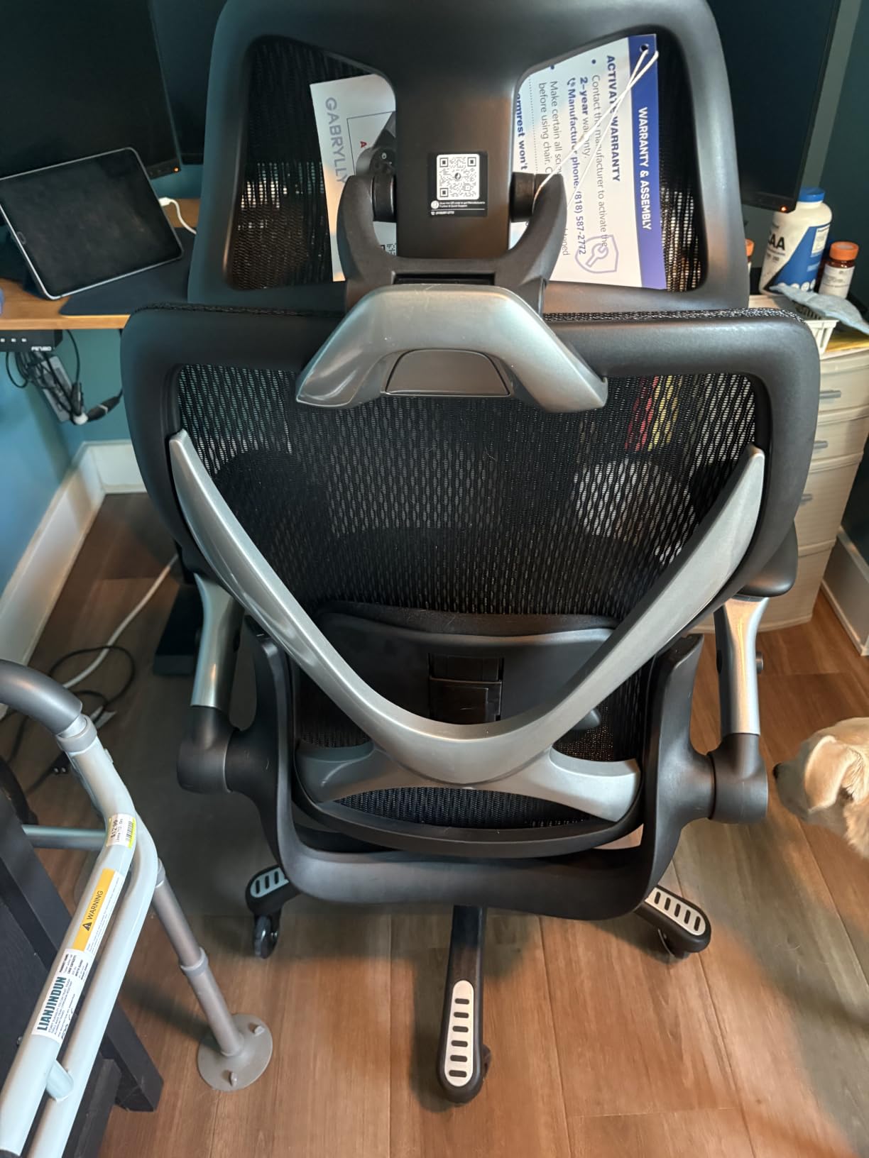 GABRYLLY Ergonomic Office Chair with Footrest, 135° Reclining Desk Chair with Adjustable Lumbar Support, 3D Armrest, Headrest & Large Steel Base customer photo 2