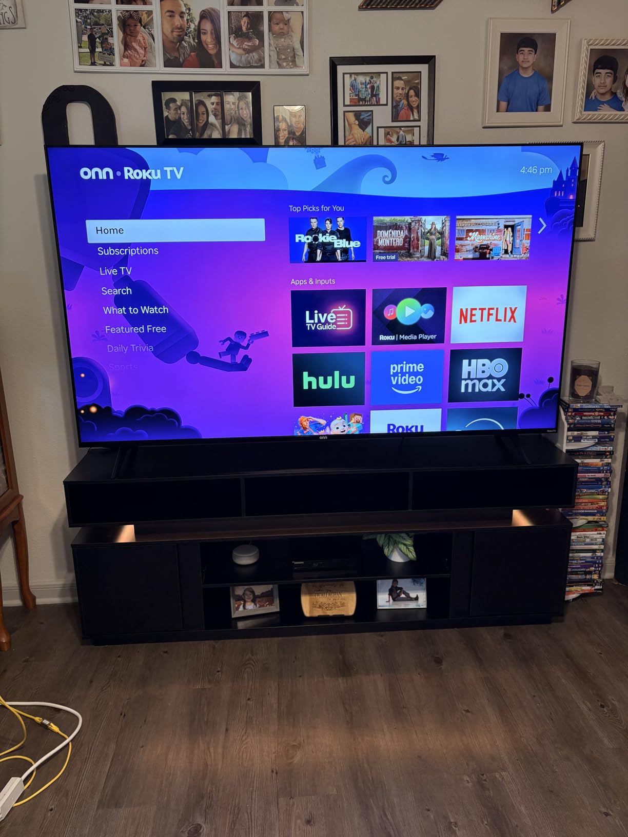 WLIVE Modern TV Stand for 75 Inch TV, 2 Tier Entertainment Center with RGB LED Lights & Storage Cabinets, Media TV Console Gaming Television Stands for Living Room, Bedroom, Black customer photo 2