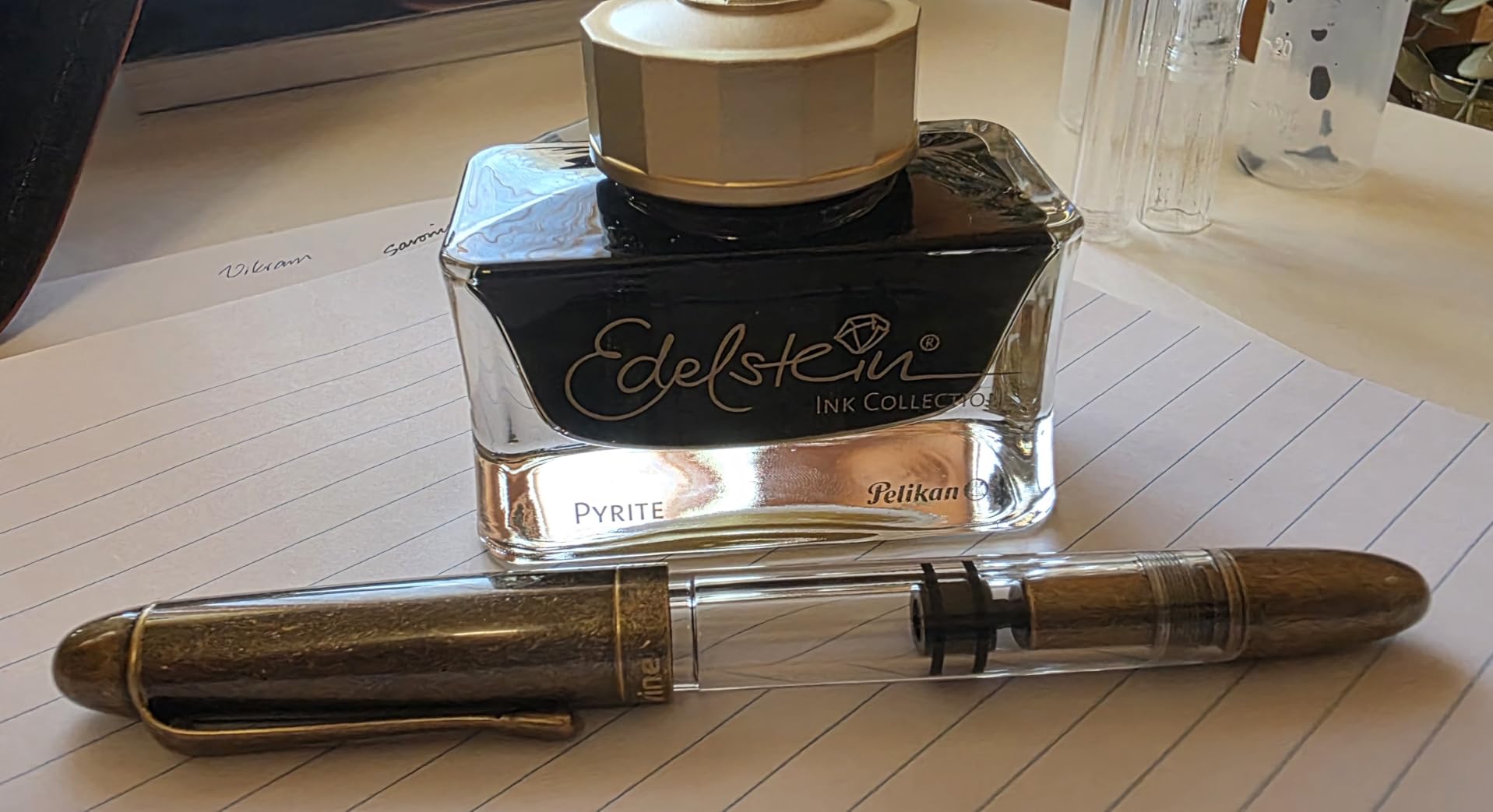 Asvine P30 Piston Fountain Pen Stub Nib 1.1mm Calligraphy Art Drawing Pen with Case Set Retro Brass Style customer photo 2