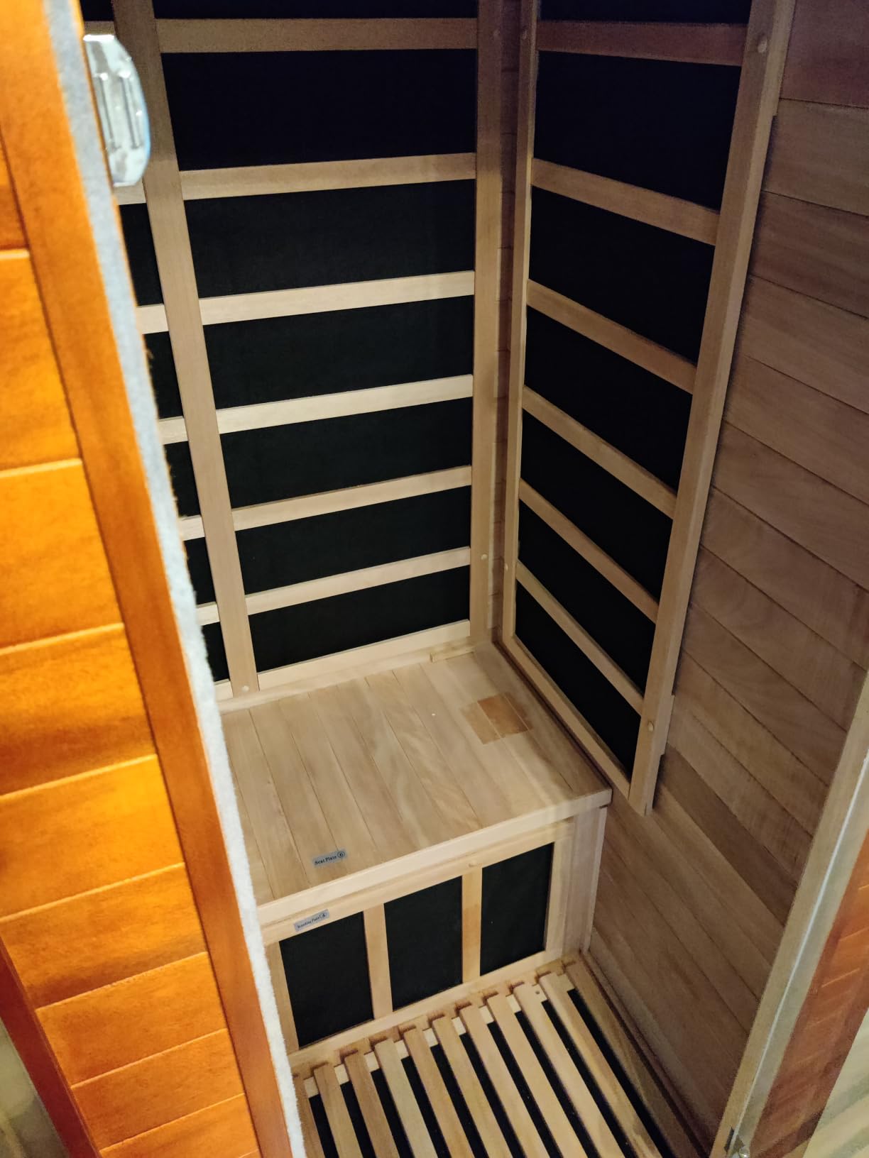 X-Vcak 1-2 Person Infrared Sauna, Dry Heat Sauna with Red Light Therapy, Bluetooth, Radio, 7-Color Therapy Light for Home, Indoor, Gym, Wellness Center, 40 x 36 x 73 Inch, Brown customer photo 1