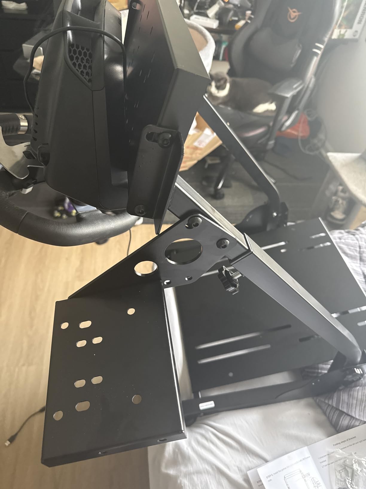 VEVOR Racing Wheel Stand, Adjustable & Foldable Simulator Stand for Logitech G29 G27 G920 G923, Thrustmaster T300RS T300GT T248 TS-PC TSXW Gaming Cockpit,Pedals Simulator NOT Included customer photo 2