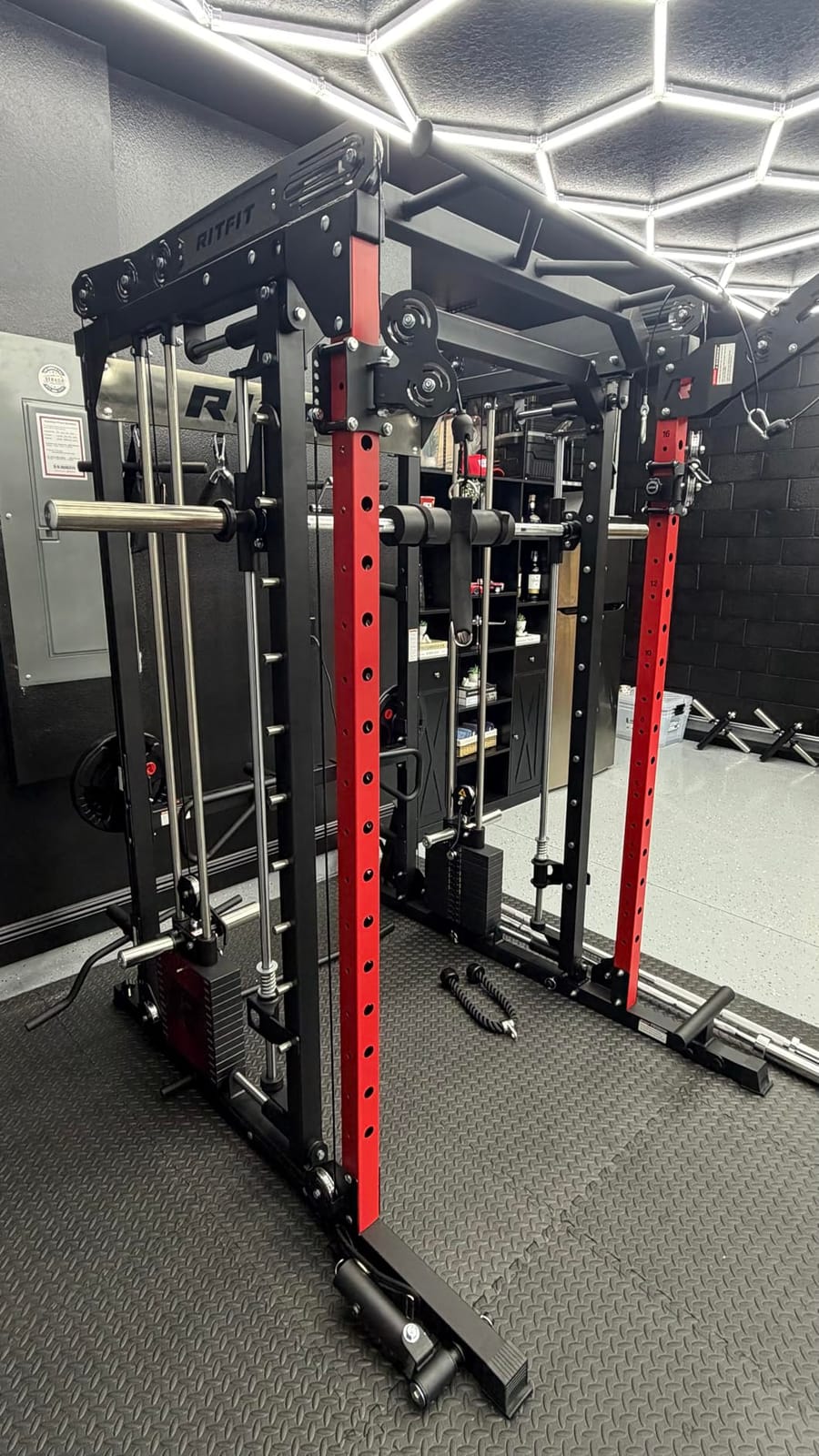 RitFit M2 3D Smith Machine with Steel Weight Stack, 60x60mm Power Cage | All-in-One 286lbs Weight Stack, Cable Crossover, 2000lbs Capacity Power Cage customer photo 2