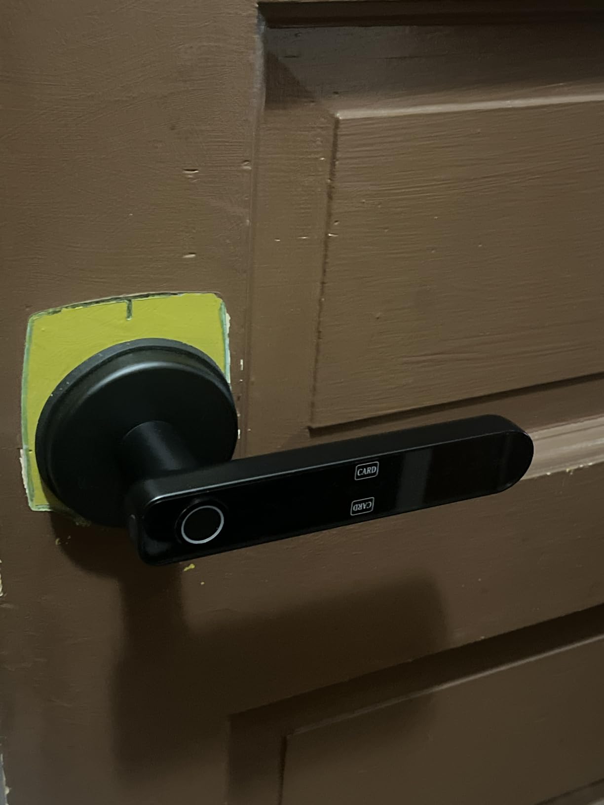 BIWIBON Fingerprint Door Lock - Fingerprint Door Knob with 5 Unlock Options, Anti-Peep Code, Adjustable Auto-Lock, Inside Lock, for Home, Office, Apartment, Bedroom - Black customer photo 1