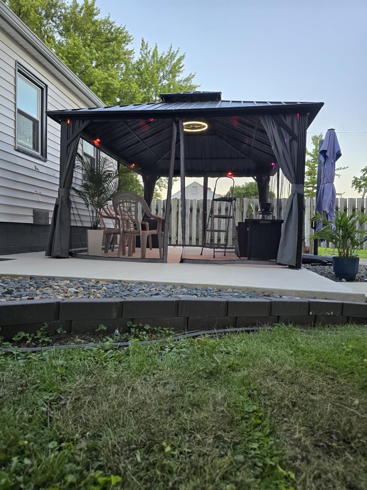 Aoxun 12X16Ft Hardtop Gazebo Metal Gazebo with Galvanized Steel Double Roof | Outdoor Pergola Permanent Pavilion with Breathable Netting,Curtains Mosquito Screens for Backyard,Patio,Lawn,Deck,Grey customer photo 2