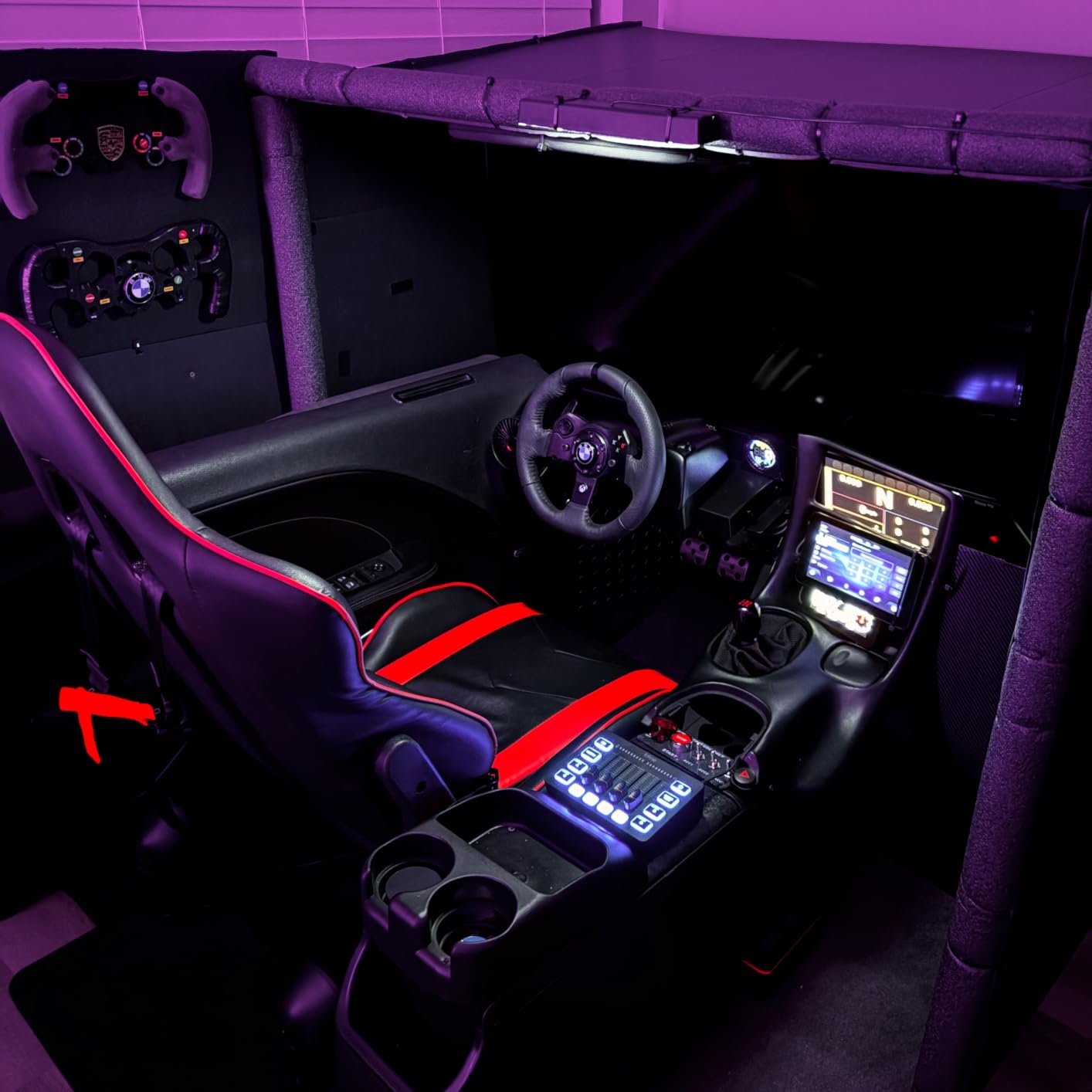 VEVOR Racing Wheel Stand, Heavy-Duty Simulator Cockpit Steering Stand with Dual-Rail Dual-Arm, Fit Logitech G25,G27,G29,G920,G923, Thrustmaster T300RS,TX F458,T500RS,T3PA-PRO (F1/GT) and CSR Pedals customer photo 1