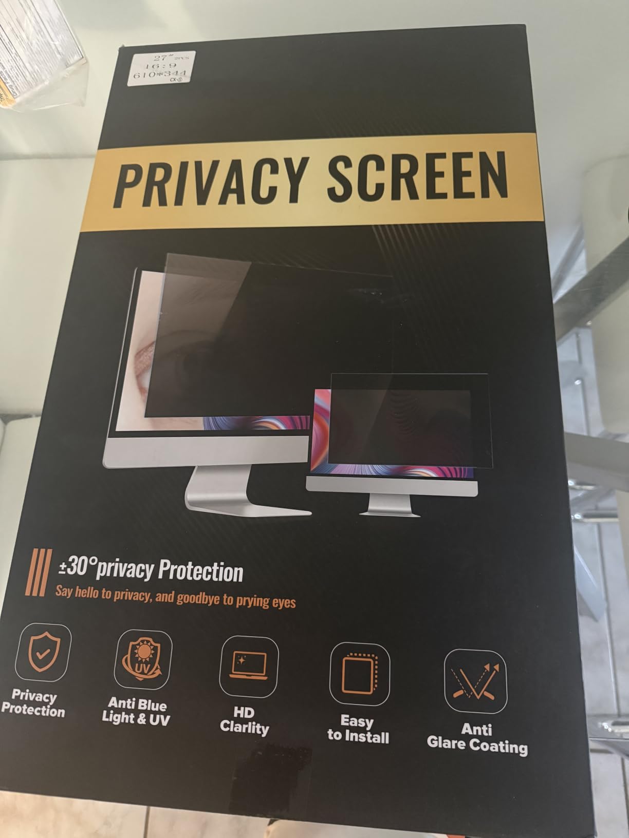 2Pack Magnetic 14 Inch Laptop Privacy Screen 16:9 Aspect Ratio, Removable Anti-Blue/Glare Protector Film, Anti Spy Desktop Security Private Filter 14in customer photo 1