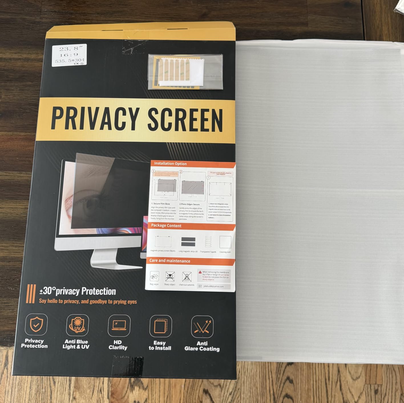 2Pack Magnetic 14 Inch Laptop Privacy Screen 16:9 Aspect Ratio, Removable Anti-Blue/Glare Protector Film, Anti Spy Desktop Security Private Filter 14in customer photo 2