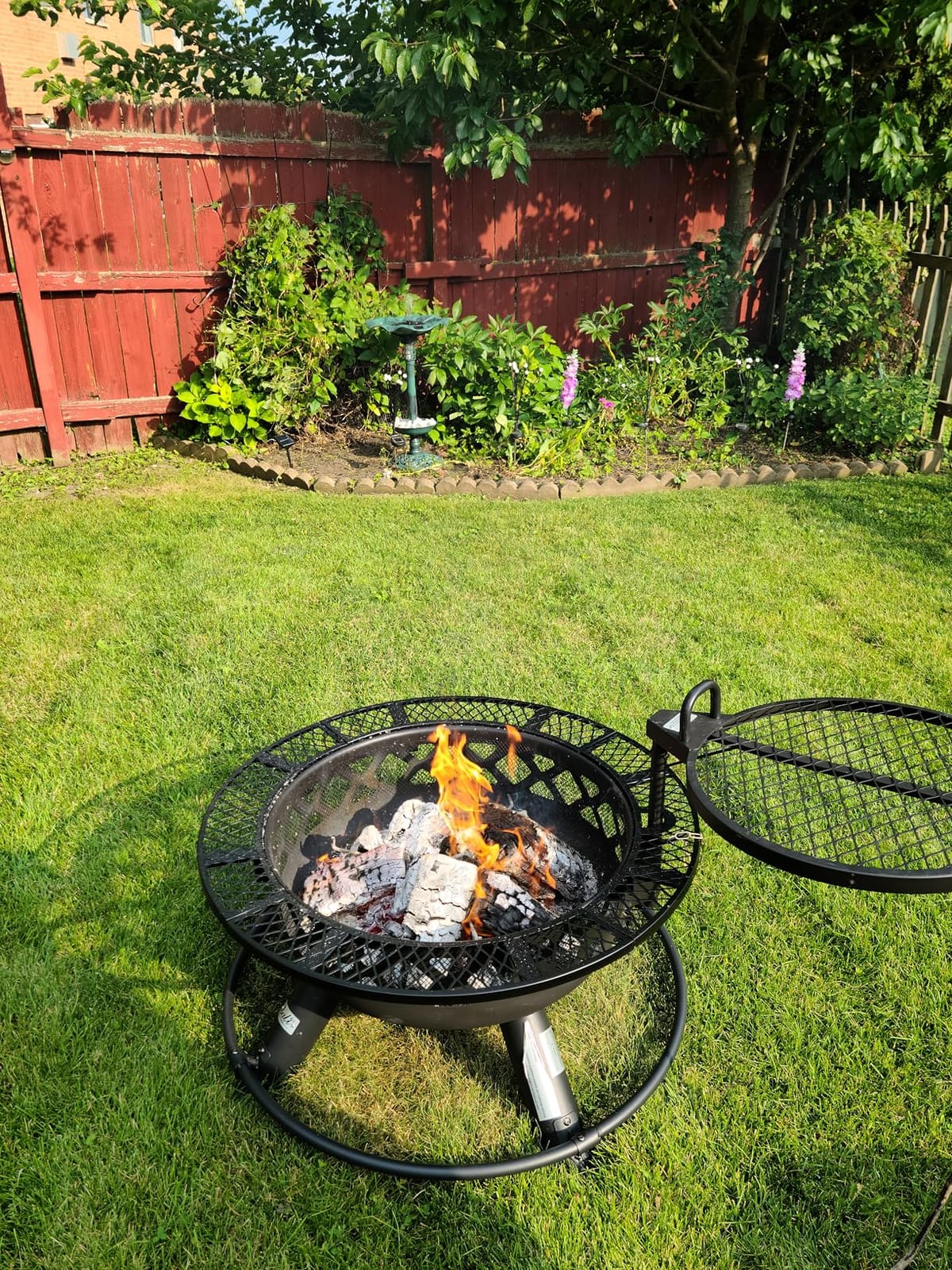 Bali Outdoors Fire Pit with Poker | 40 inch Outdoor Fire Pit Patio, Wood Burning Firepits for Outside with Grill customer photo 2