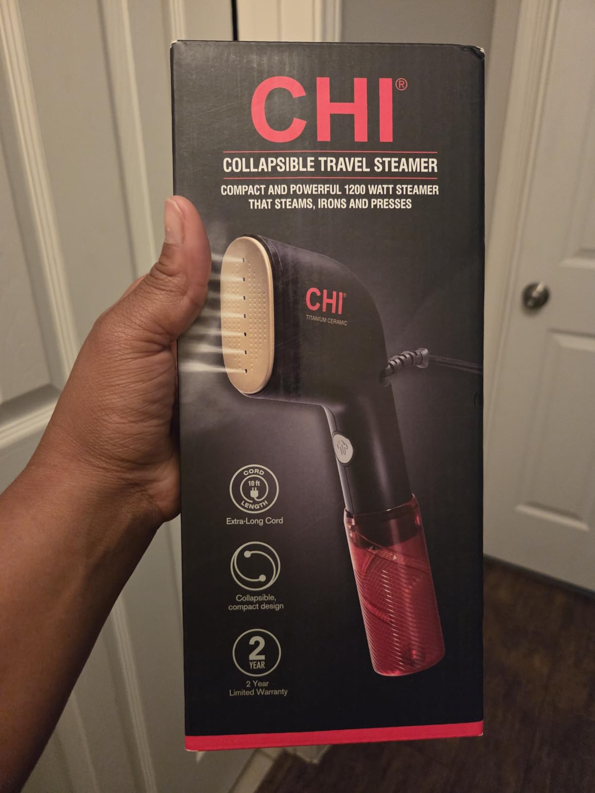 Collapsible Travel 2-in-1 Handheld Garment Steamer & Steam Iron | 1200 Watts, 120 ml Water Tank customer photo 1