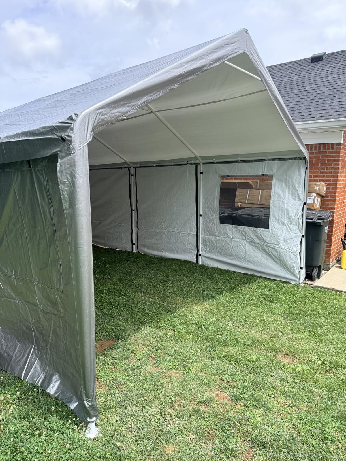 10x16 Heavy Duty Carport Canopy, Portable Garage with Mesh Windows, Roll-Up Windows and Doors, Removable Sidewalls customer photo 2