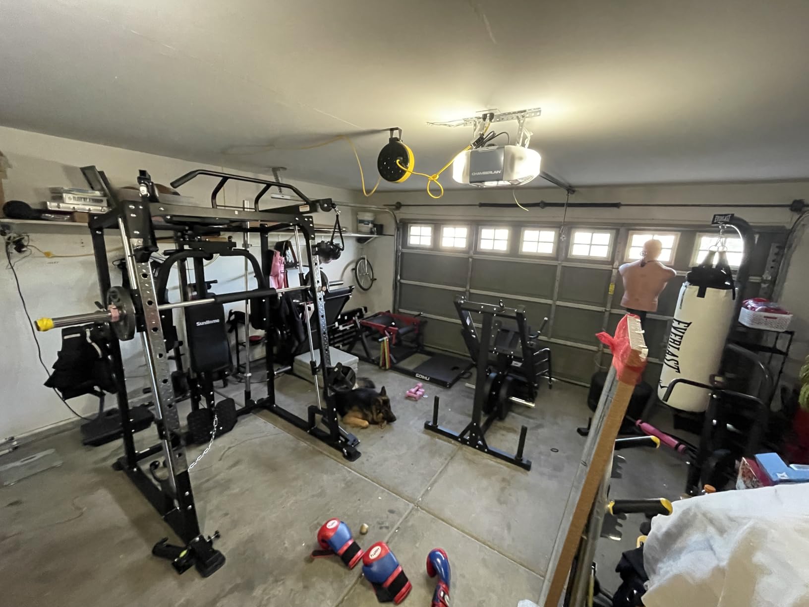 Smith Machine, 2000LBS Power Cage Squat Rack with Smith Bar, LAT Pull-Down Systems, Cable Crossover Machine for Home Gym customer photo 1