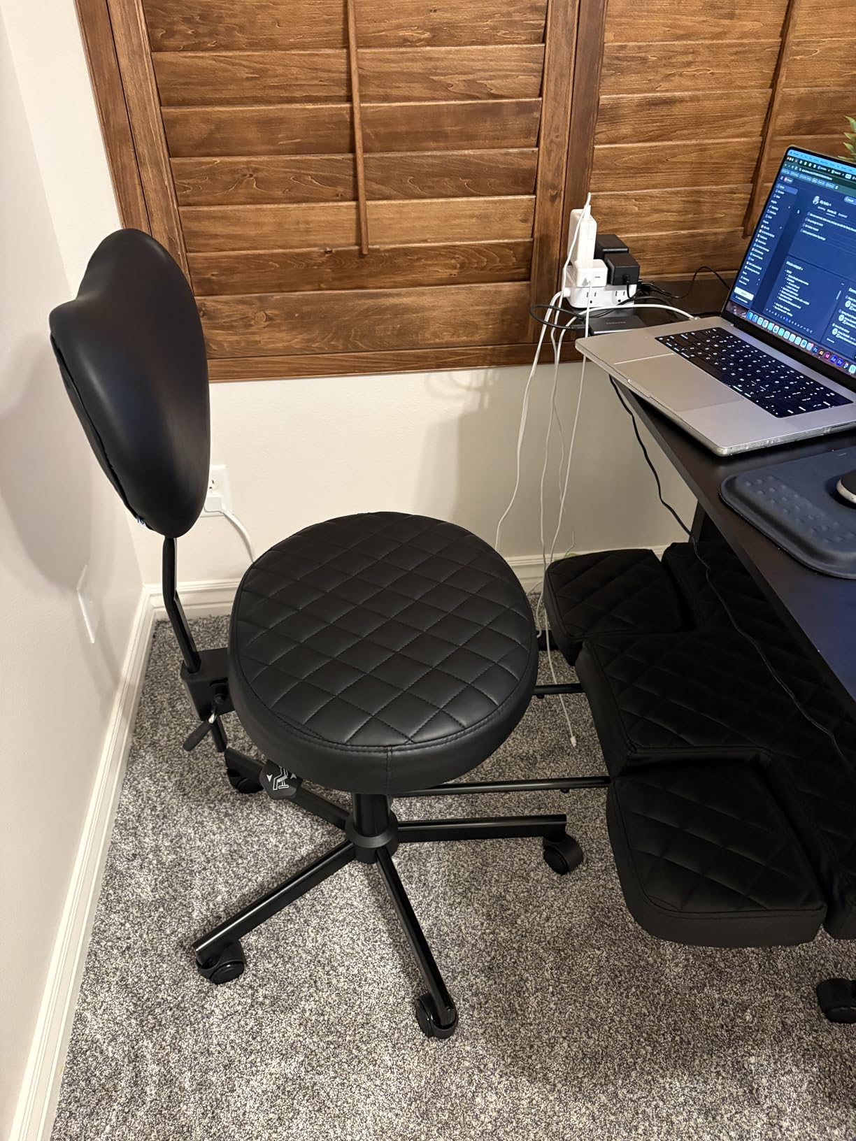 Kneeling Chair with Back Support Criss Cross with Foot Rest & Wheels | Armless Home & Office Chair for ADHD, 3-Way Adjustable: Foot Rest, Back Support & Seat Tilt, up to 200 lbs, 5-Yr Warranty customer photo 1