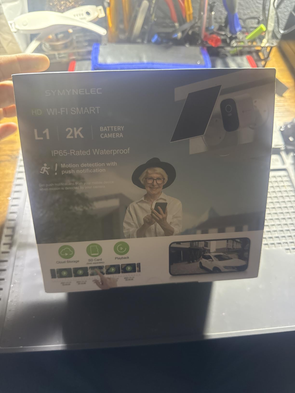 SYMYNELEC 2K Solar Security Cameras Wireless Outdoor, 2-Pack | No Monthly Fee, 100% Wire-Free, Color Night Vision, PIR Person Detection, IP65 Waterproof, Works with Alexa, 2.4GHz WiFi customer photo 2