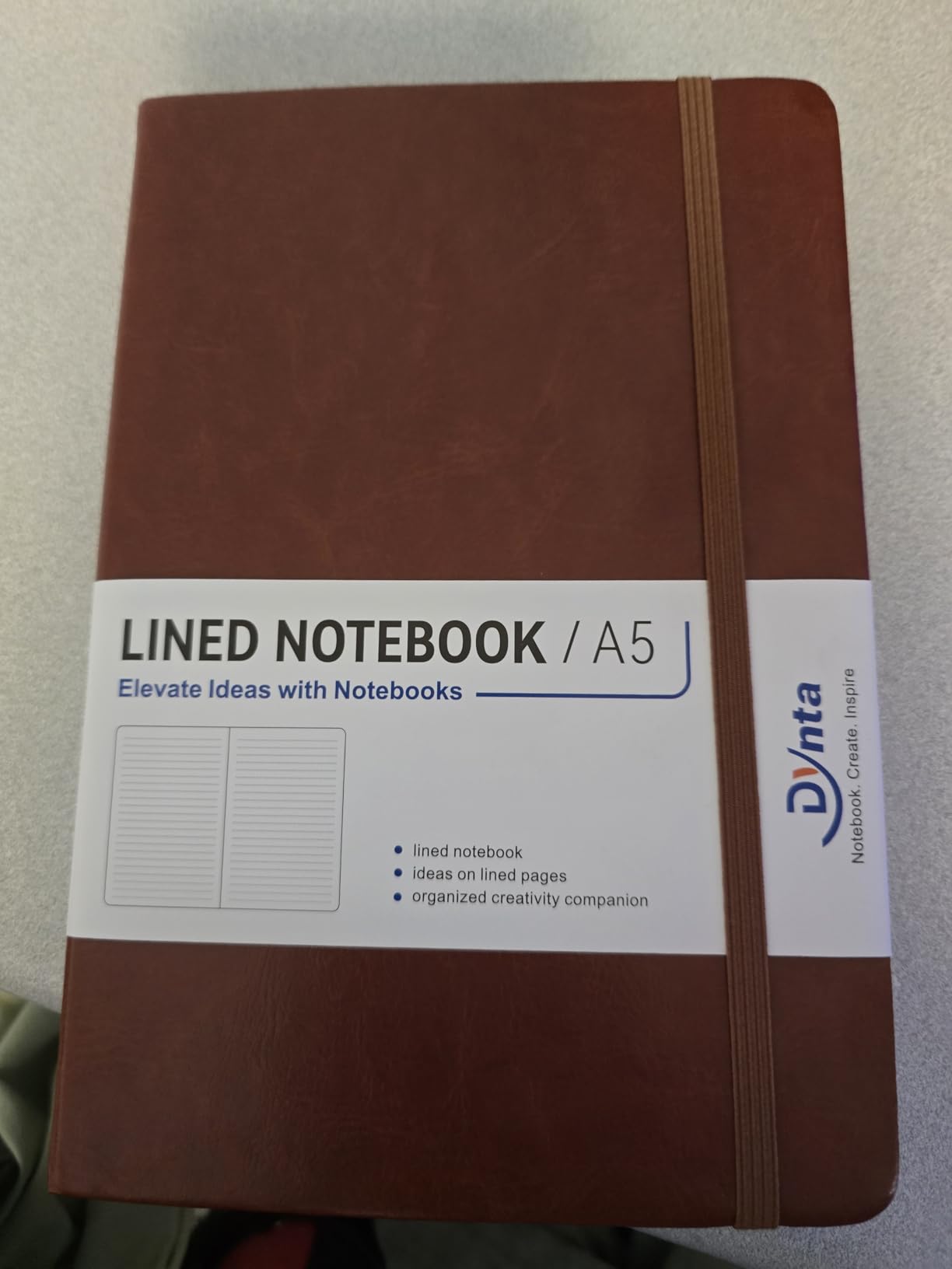 Dynta A5 Hardcover Executive Notebook, Ruled Journal 200 Pages | Premium PU Leather Cover, 100gsm Thick Paper, Elastic Closure, Ribbon Marker, Professional Office and Team Organization customer photo 1