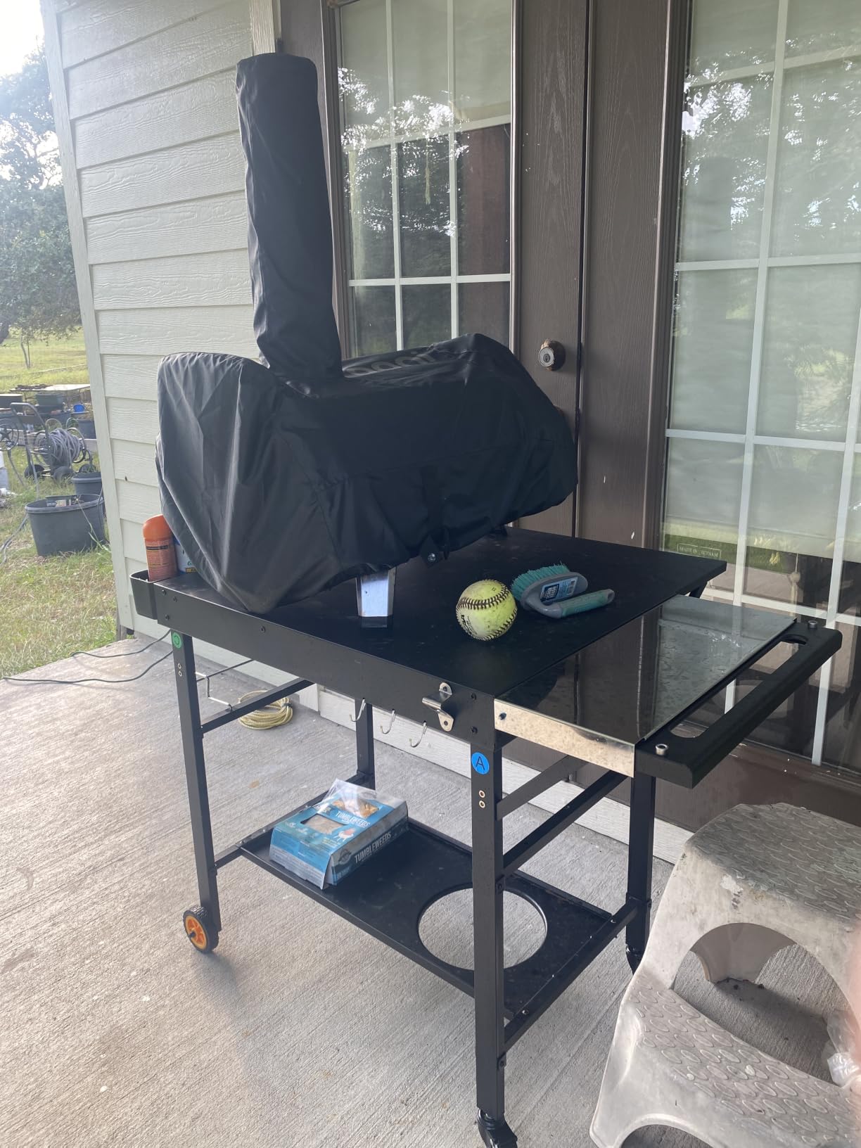Pizza Oven Table for Ooni Pizza Ovens, Grill Cart Table with Topping Station, Pizza Stands with Wheels, Expansive Countertop Pizzas Oven Accessories for Party Fits Blackstone Ninja Cuisinart Gozney customer photo 2