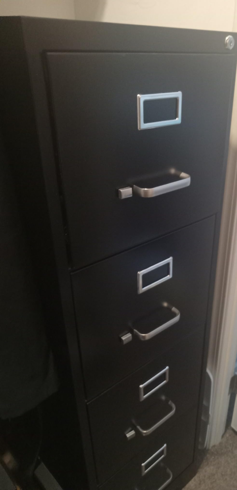 STAPLES Commercial 4 File Drawer Vertical File Cabinet, Locking, Black, Legal, 26.5