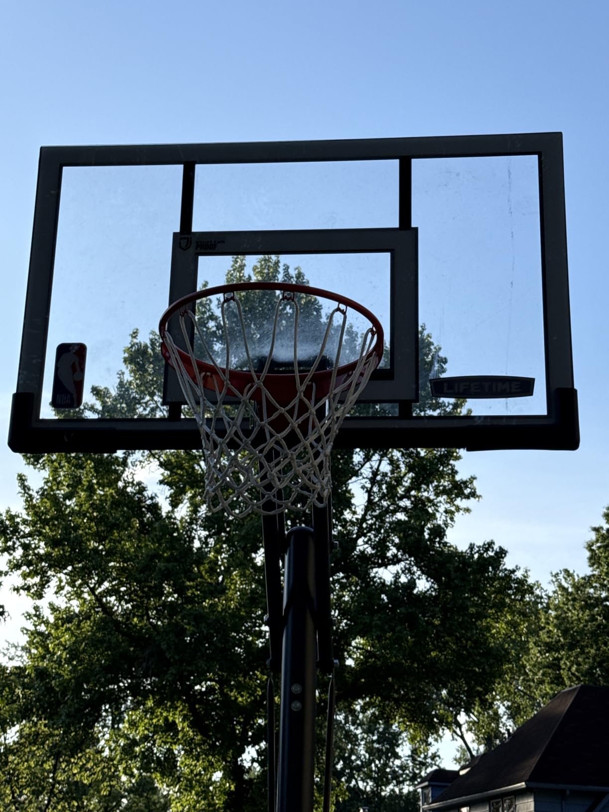 Lifetime NBA In-Ground Basketball Hoop, 54 Inch Shatterproof Backboard, Adjustable Height 7.5-10 Ft, Power Lift Adjust, Slam-It Pro Rim customer photo 1