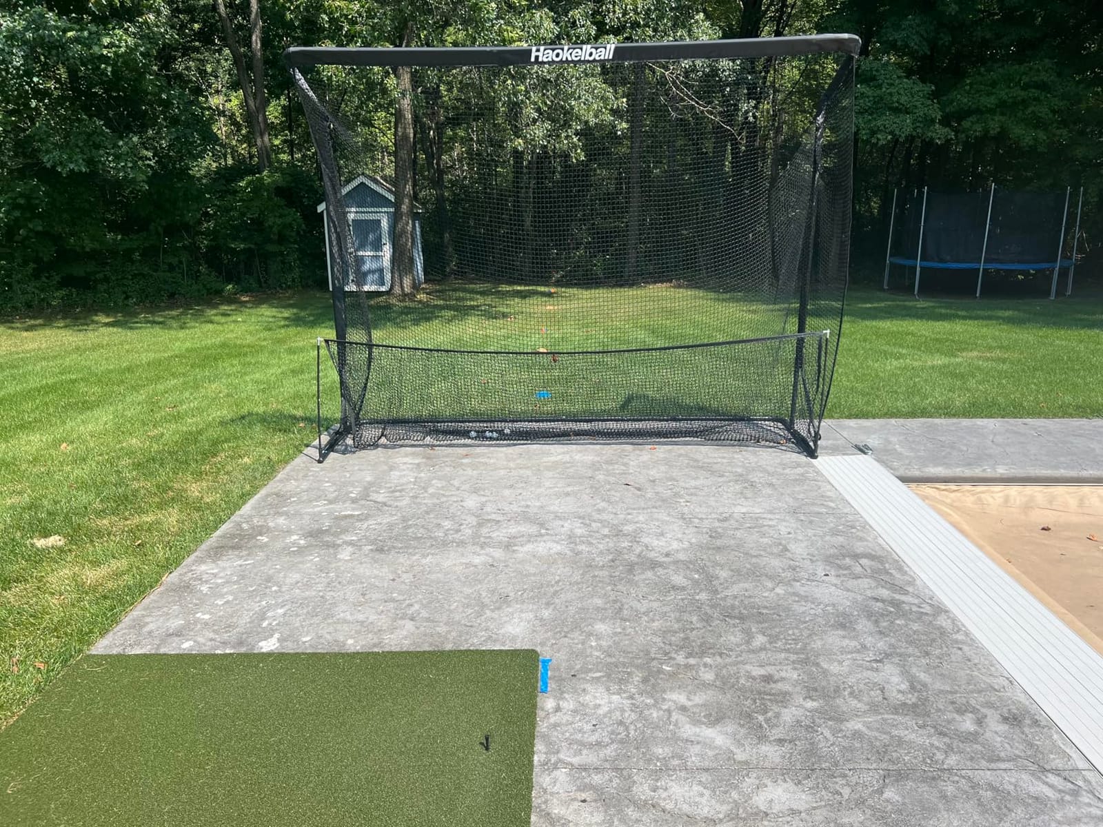 Haokelball Golf Practice Net 10x8FT Driving Hitting Net & Simulator Cage | Impact Screen, Ball Return, Side Barriers, Projection Ready customer photo 2